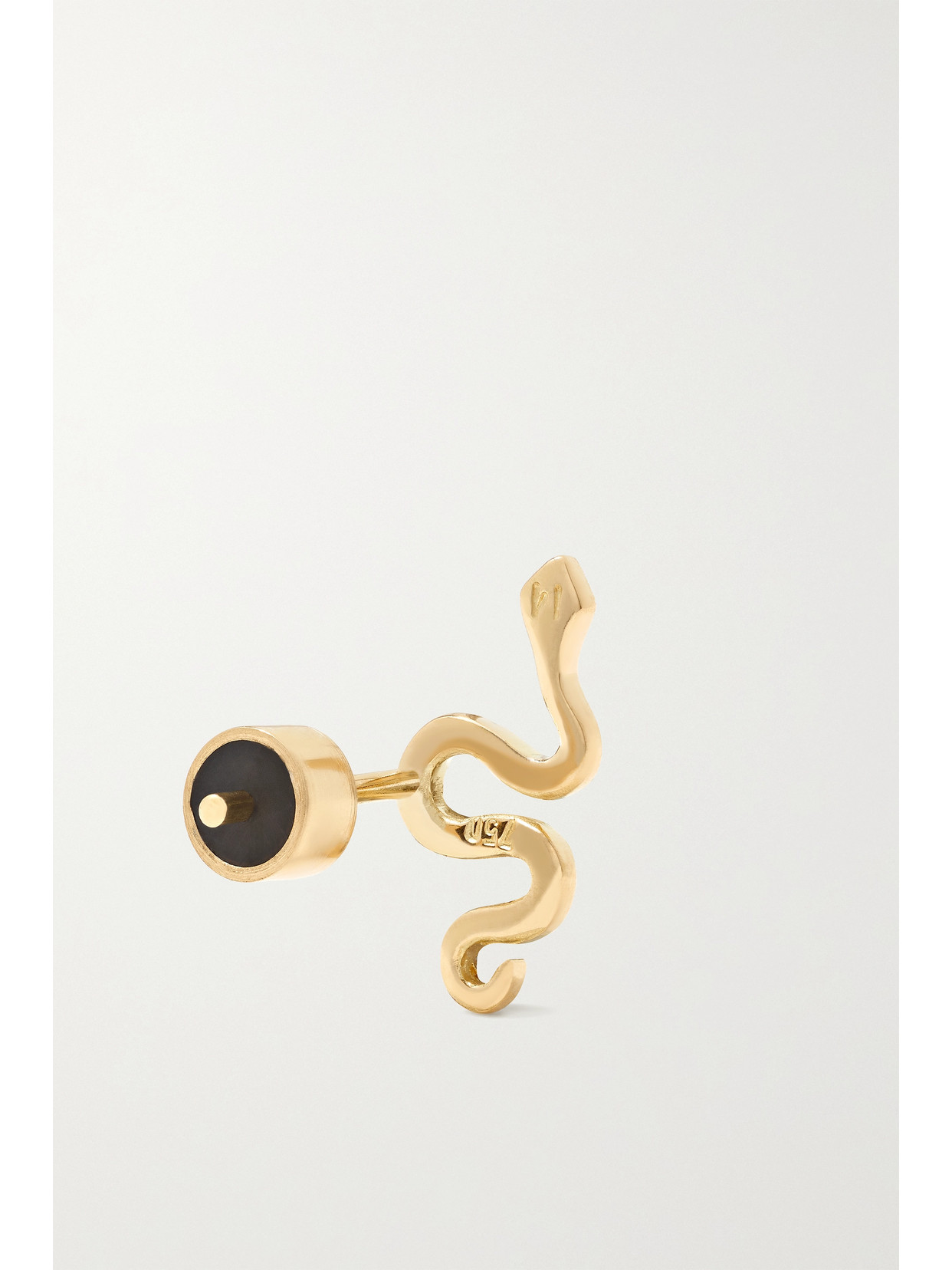 Shop Ileana Makri Little Snake 18-karat Gold, Diamond And Tsavorite Earrings