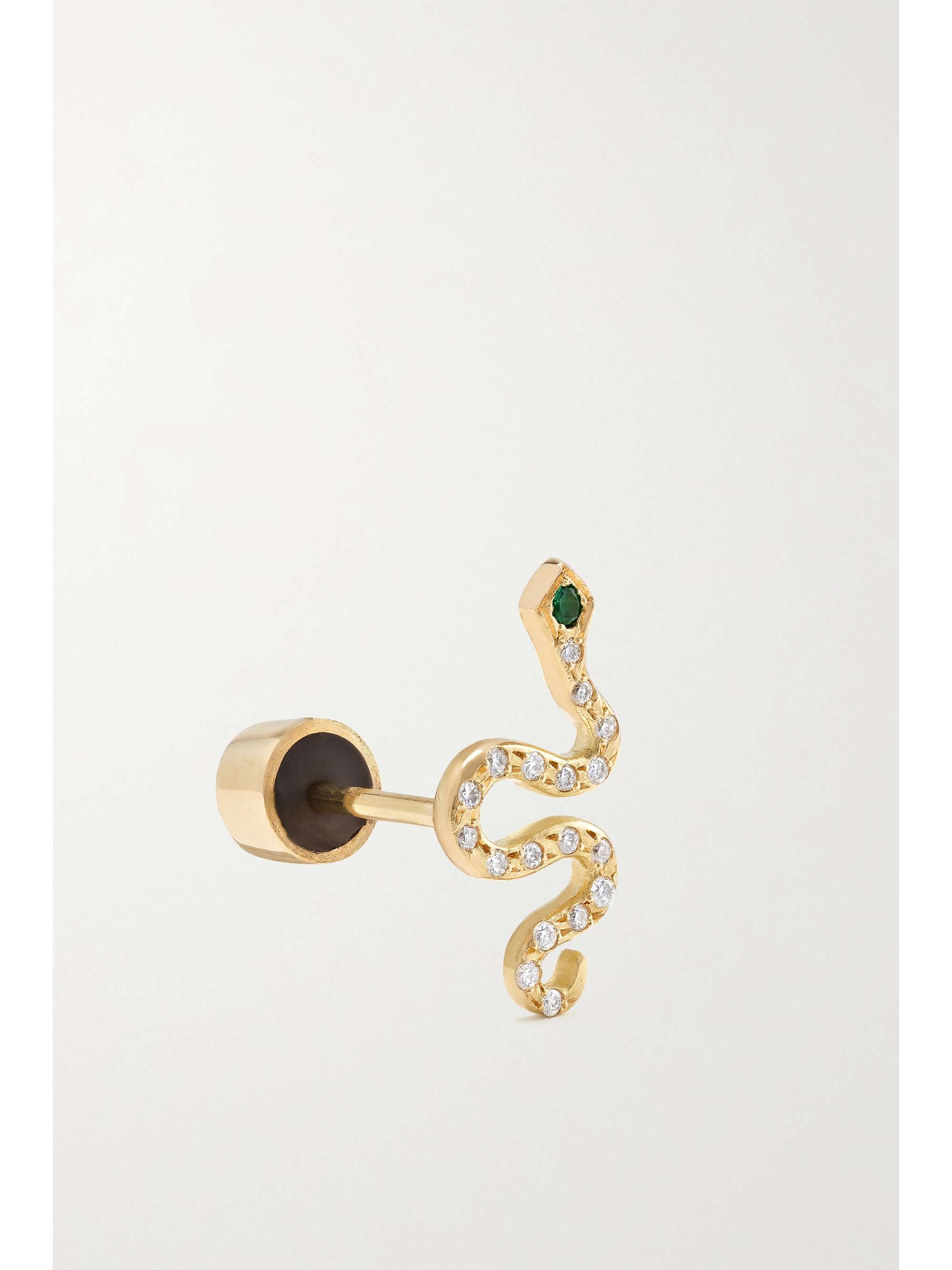 ILEANA MAKRI Little Snake 18-karat gold, diamond and tsavorite earrings