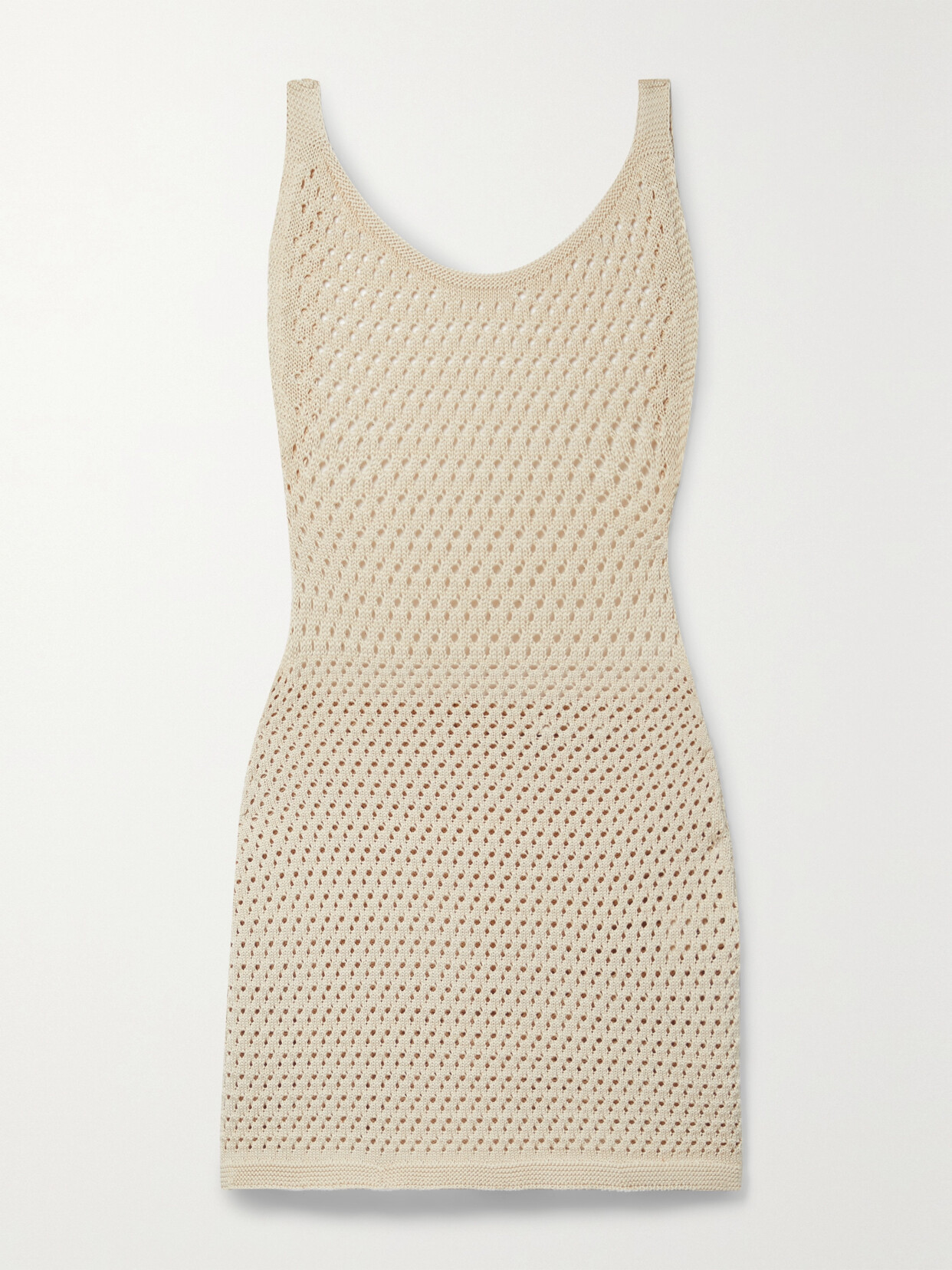 Savannah Morrow - + Net Sustain Kir Open-back Crocheted Pima Cotton Mini Dress - Neutrals