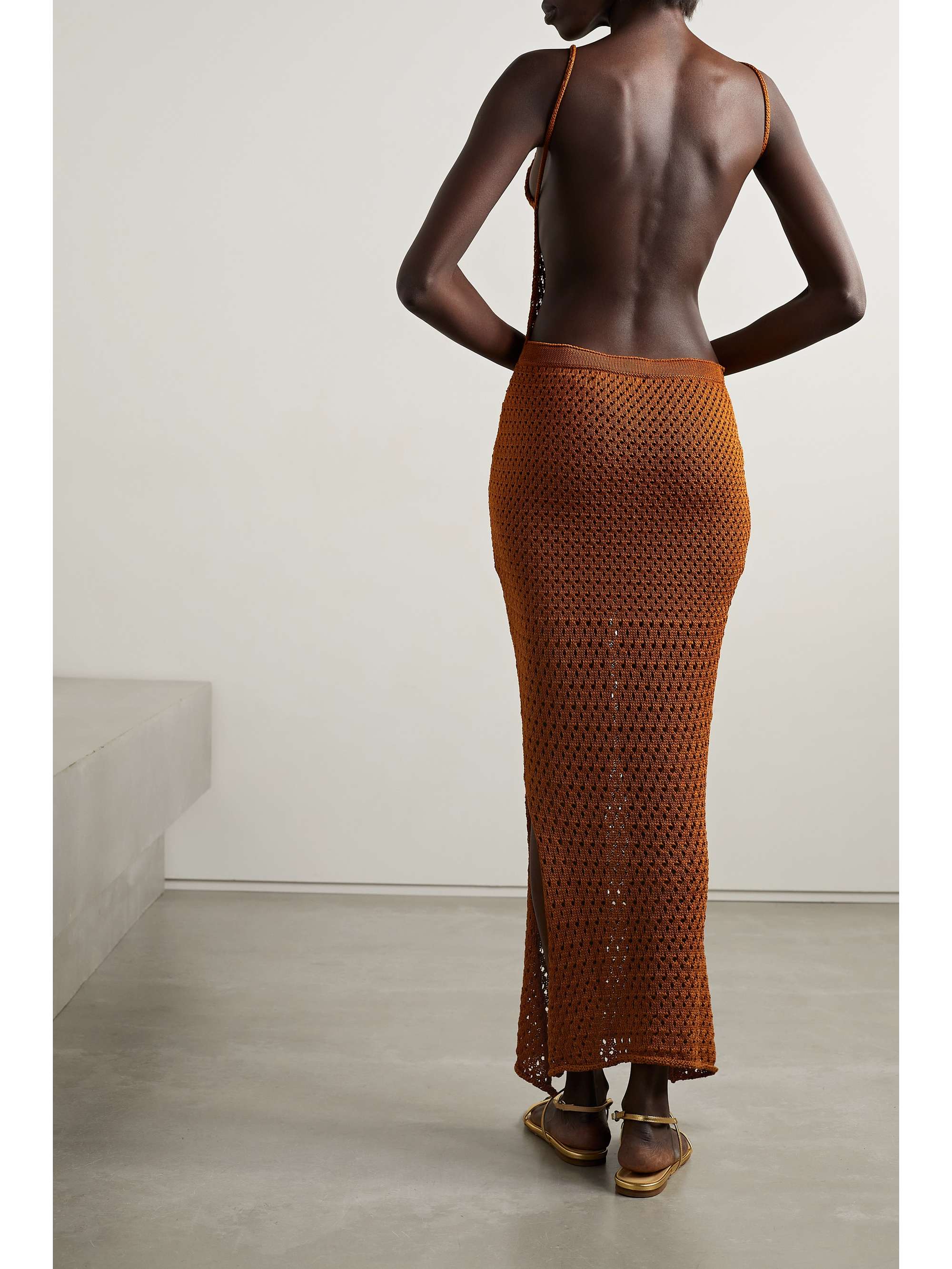 SAVANNAH MORROW THE LABEL + NET SUSTAIN Tiva open-back crocheted Pima cotton maxi dress