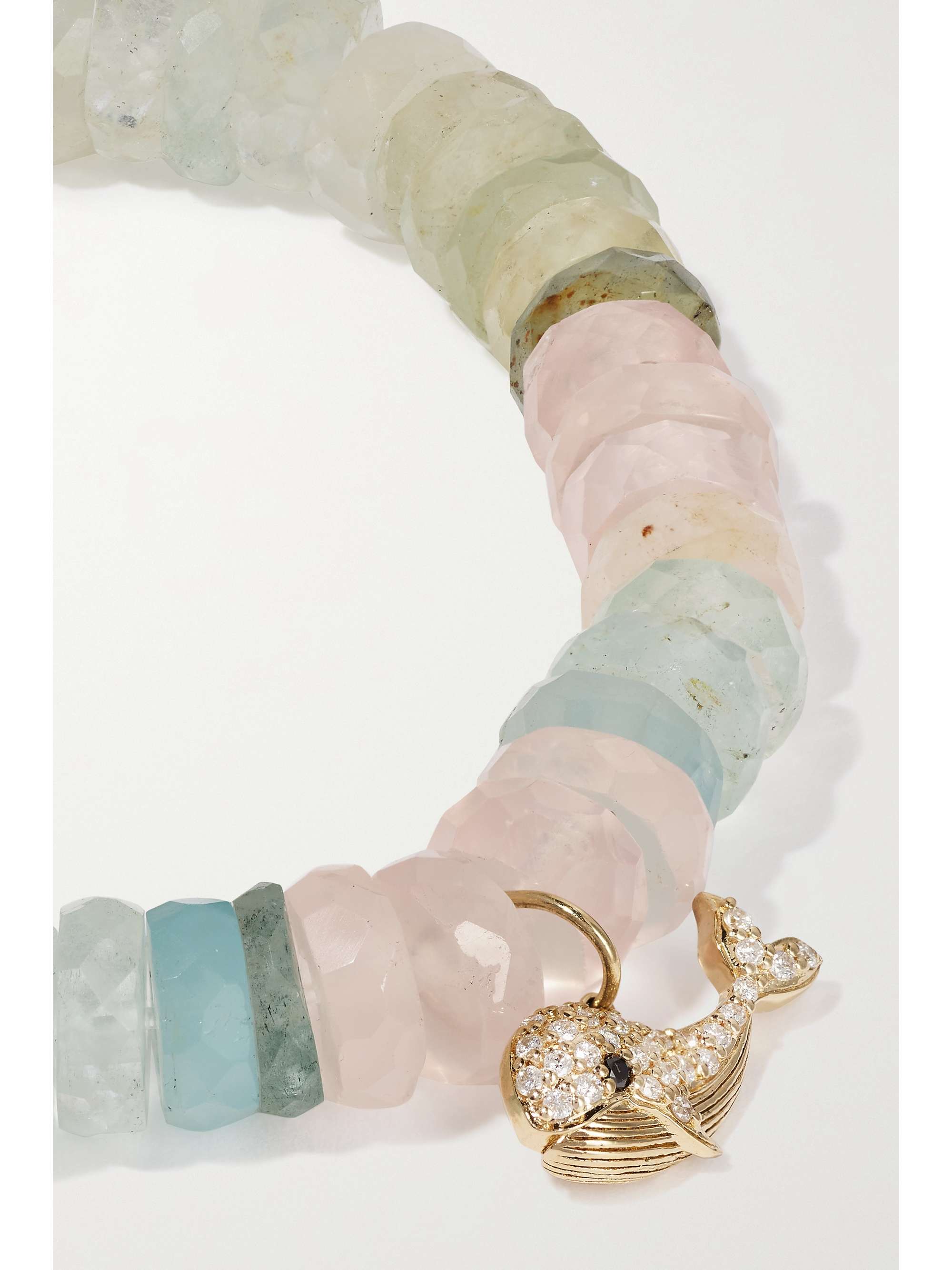 SYDNEY EVAN Whale 14-karat gold, aquamarine and diamond bracelet