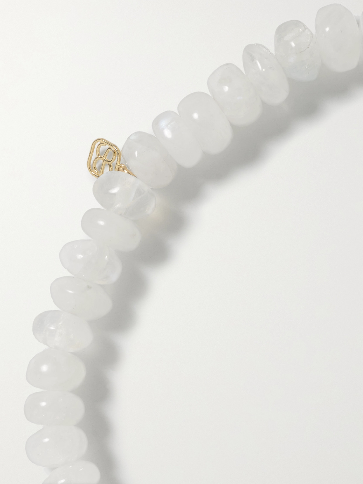 Sydney Evan Small Spiral 14-karat Gold, Moonstone And Diamond Bracelet In White