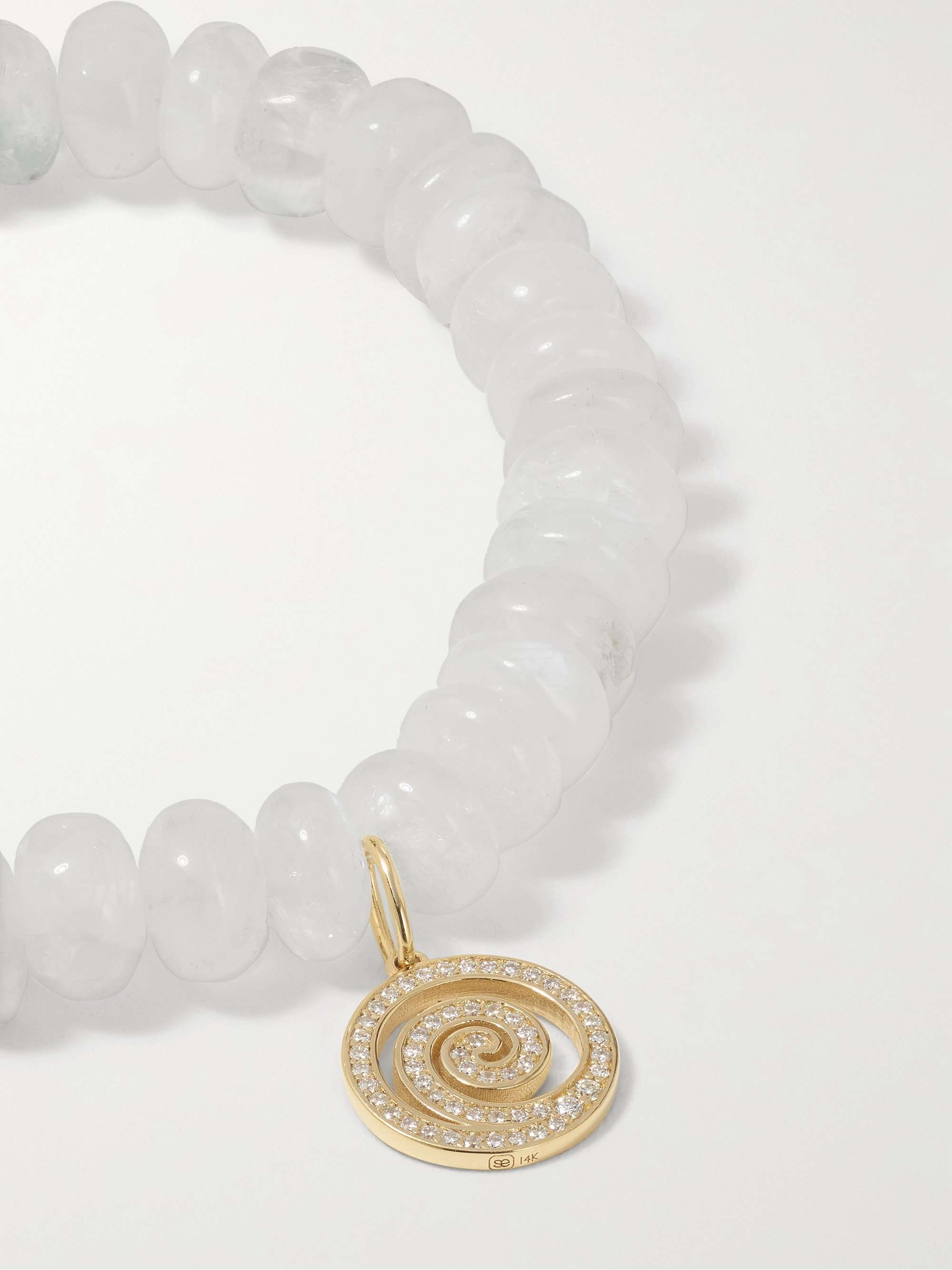 SYDNEY EVAN Bracelet en or 14 carats (585/1000), diamants et pierres de lune Star