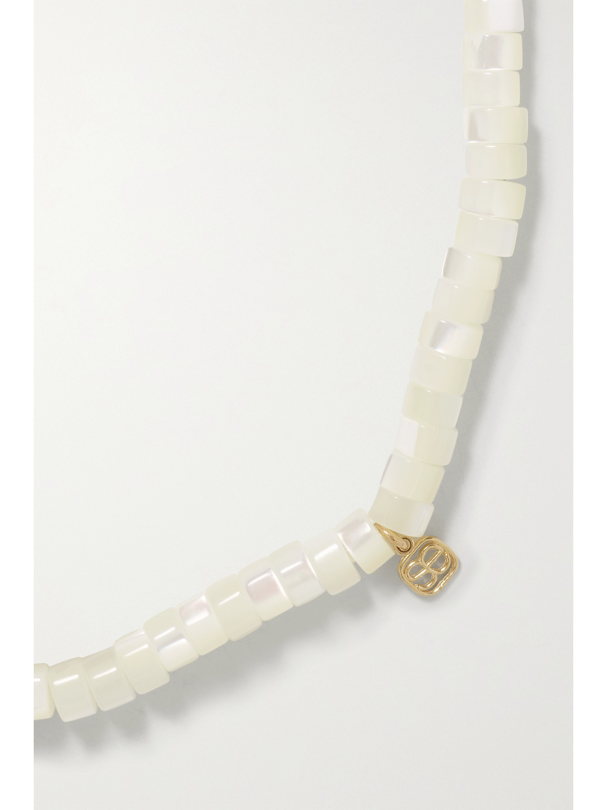 Sydney Evan Tiny Evil Eye 14-karat Gold, Mother-of-pearl And Diamond Bracelet In White