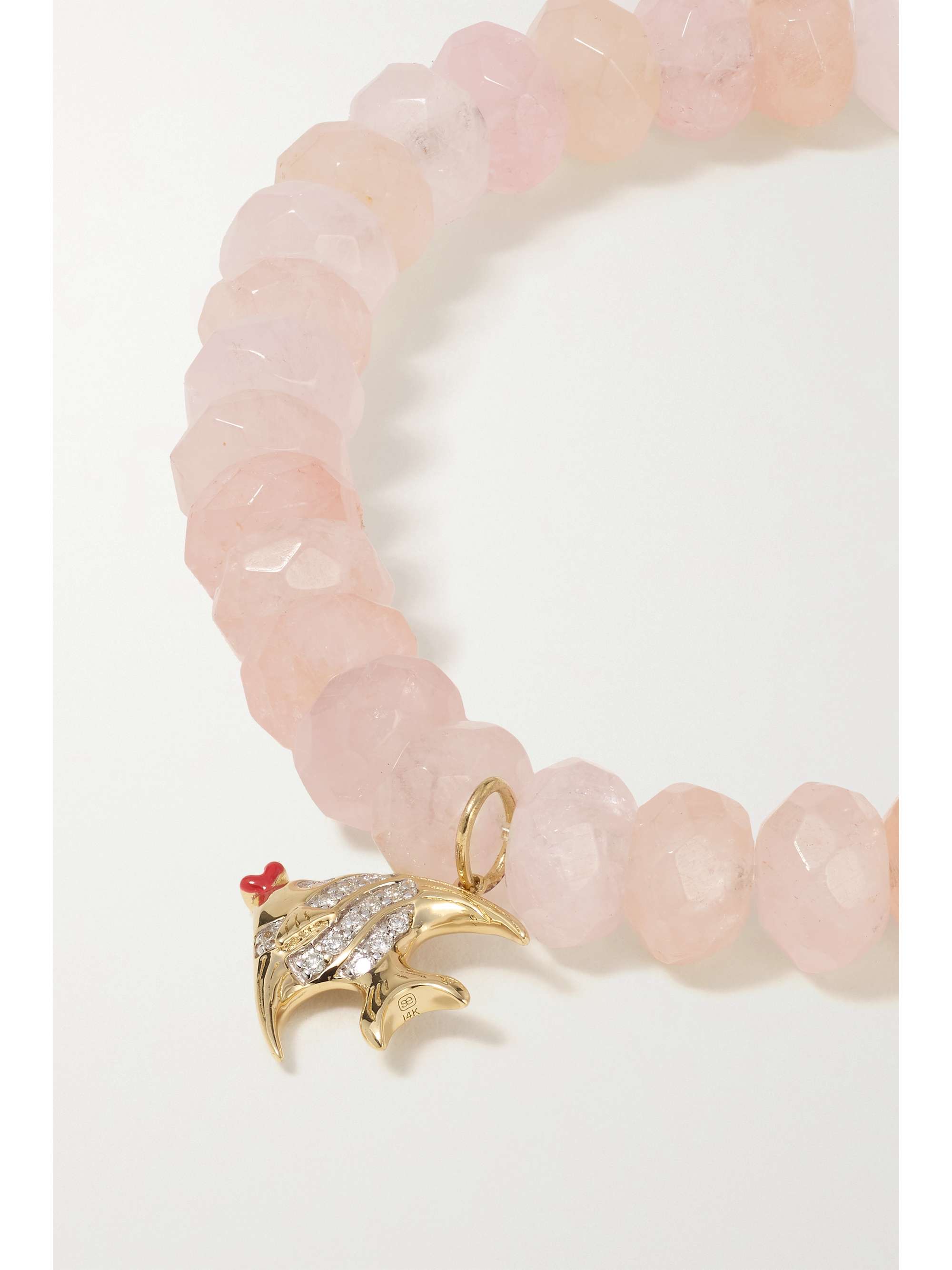 SYDNEY EVAN Clownfish 14-karat gold, morganite, diamond and enamel bracelet