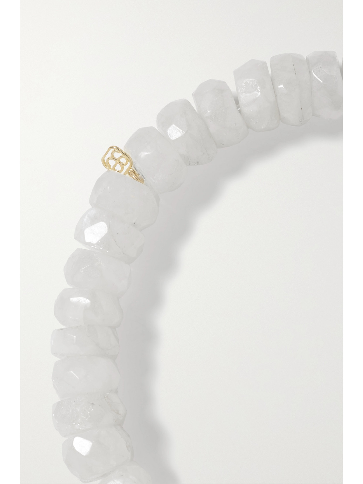 Sydney Evan Large Sand Dollar 14-karat Gold, Moonstone And Diamond Bracelet In Gold