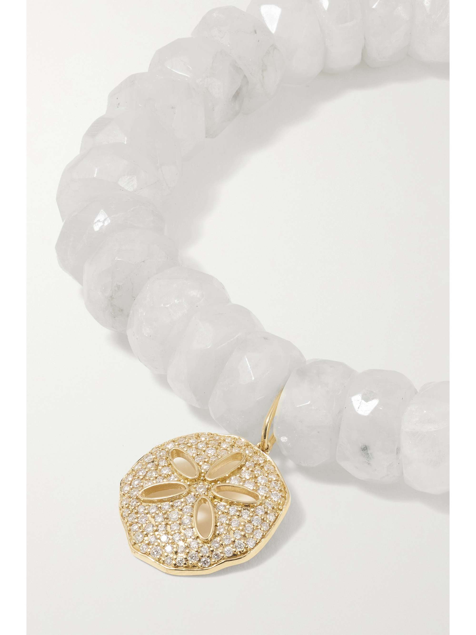 SYDNEY EVAN Large Sand Dollar 14-karat gold, moonstone and diamond bracelet