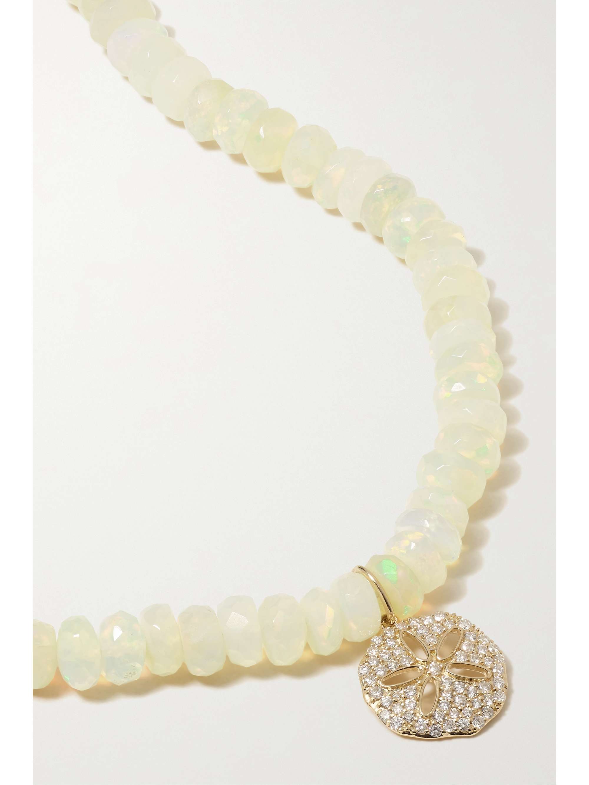 SYDNEY EVAN Sand Dollar 14-karat gold, opal and diamond necklace