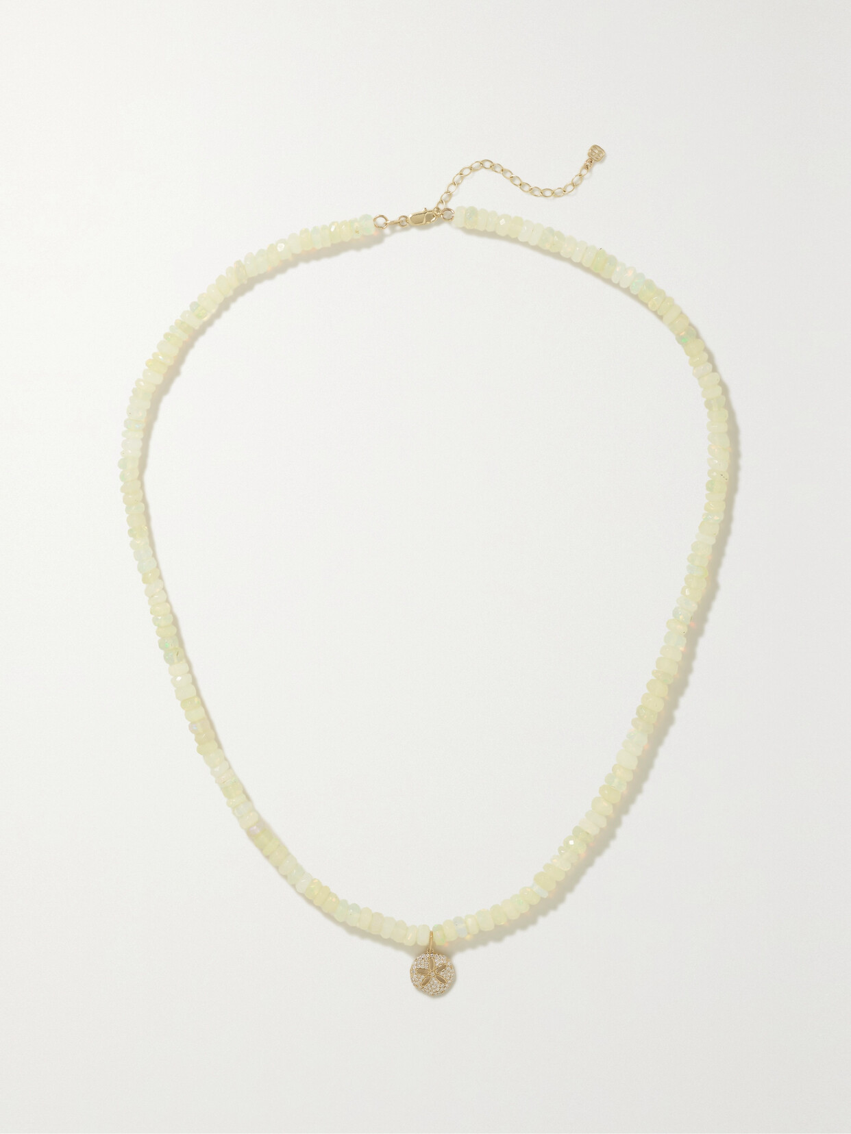 Sydney Evan - Sand Dollar 14-karat Gold, Opal And Diamond Necklace - Ivory 22 Awaiting product image