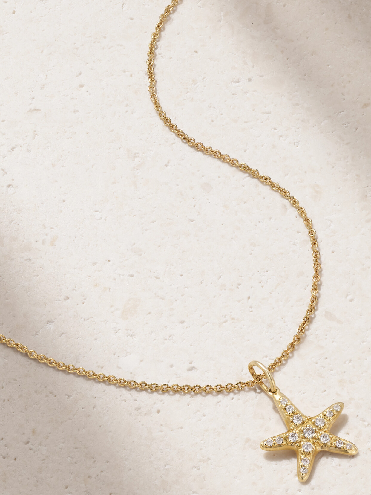 Sydney Evan Starfish 14-karat Gold Diamond Necklace