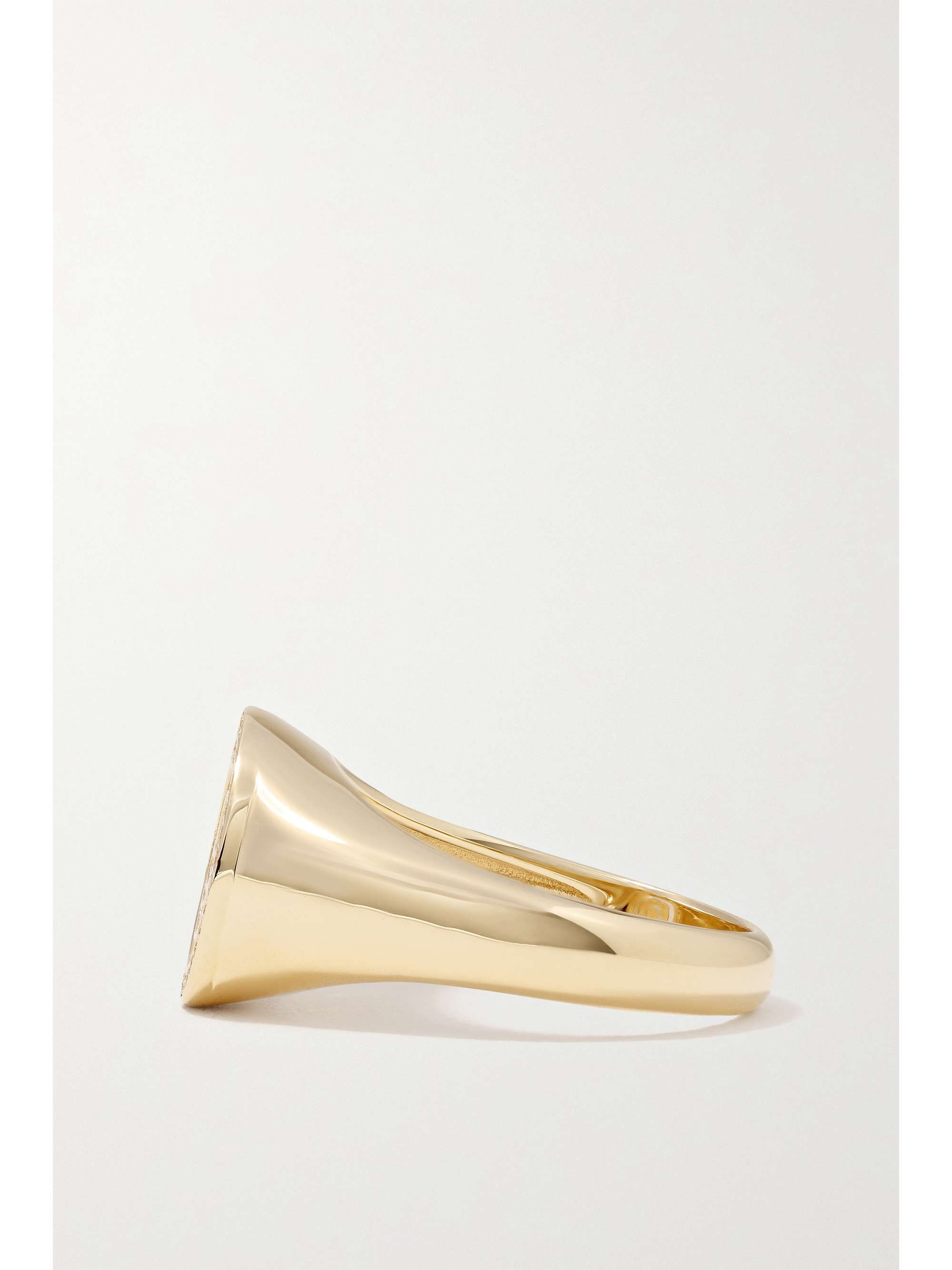 SYDNEY EVAN Spiral 14-karat gold diamond signet ring