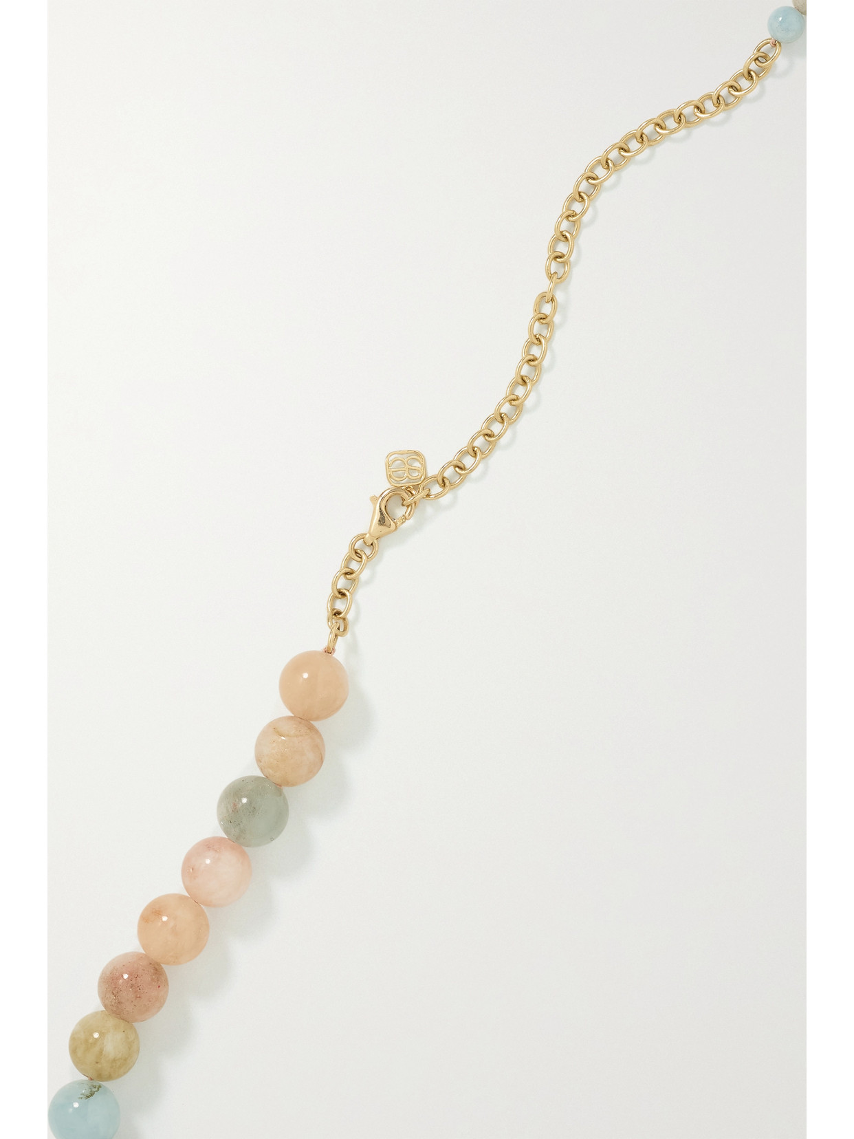 Sydney Evan Large Scallop Heart 14-karat Gold, Morganite And Diamond Necklace In Gold
