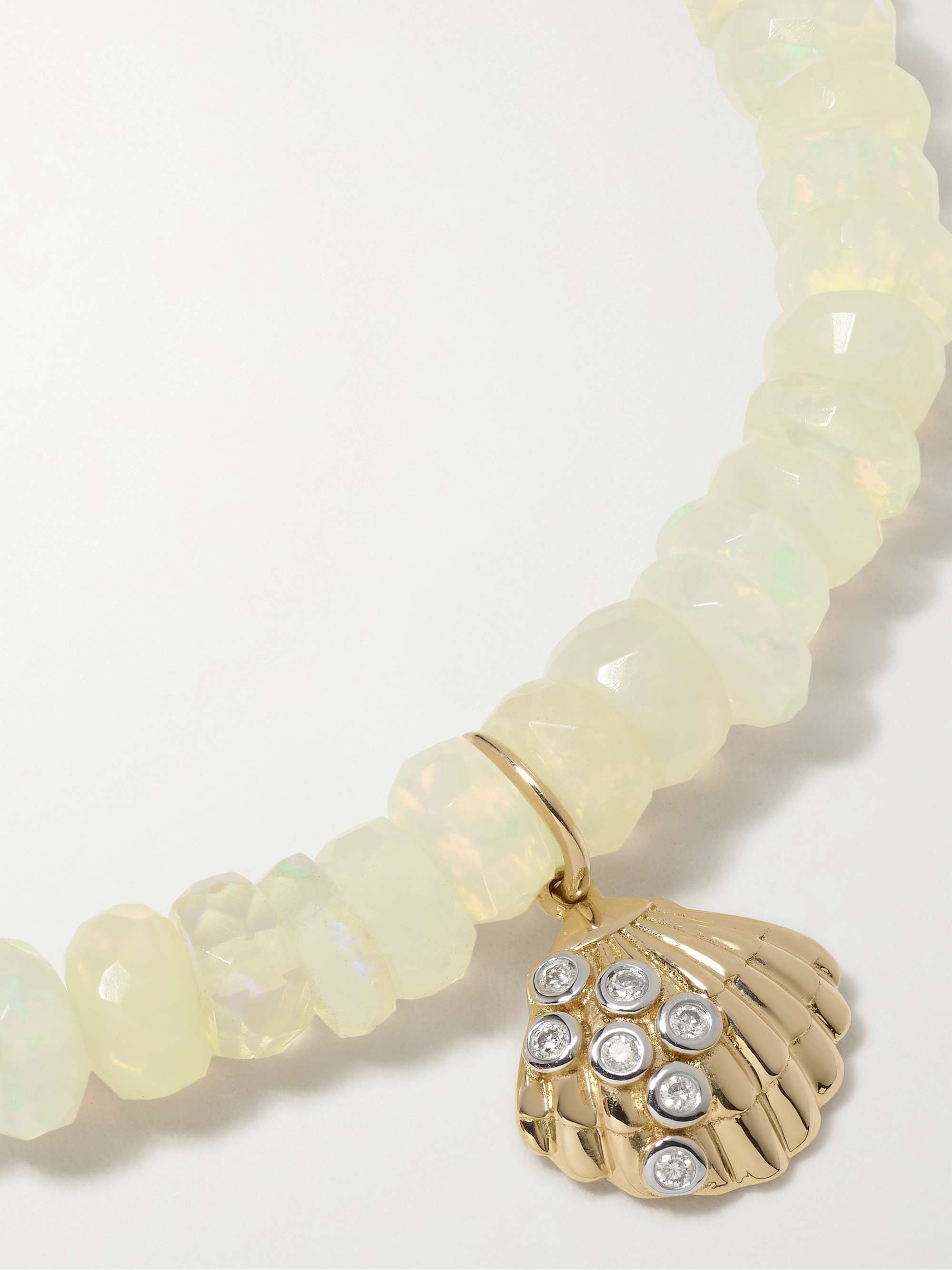 SYDNEY EVAN Small Marquis Eye 14-karat gold, onyx and diamond bracelet