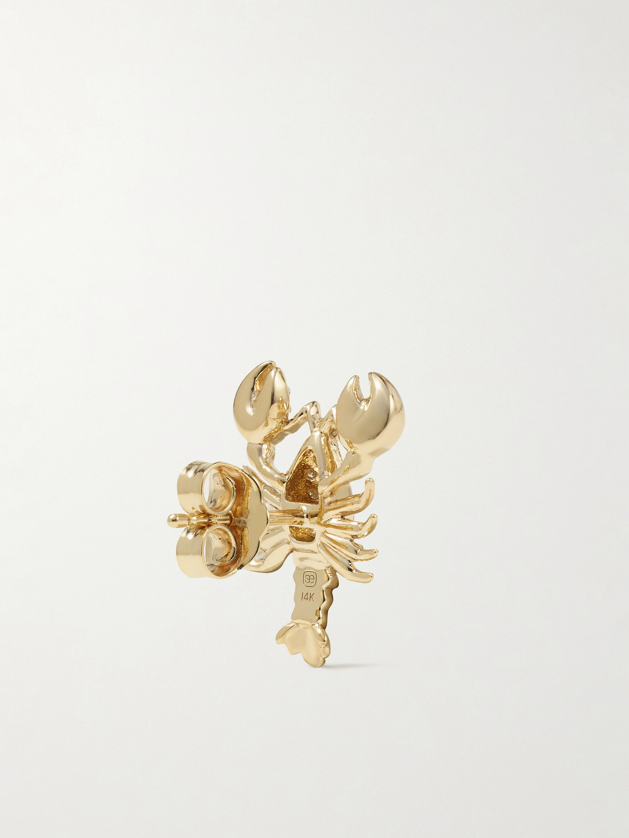 Shop Sydney Evan Lobster 14-karat Gold Diamond Earrings