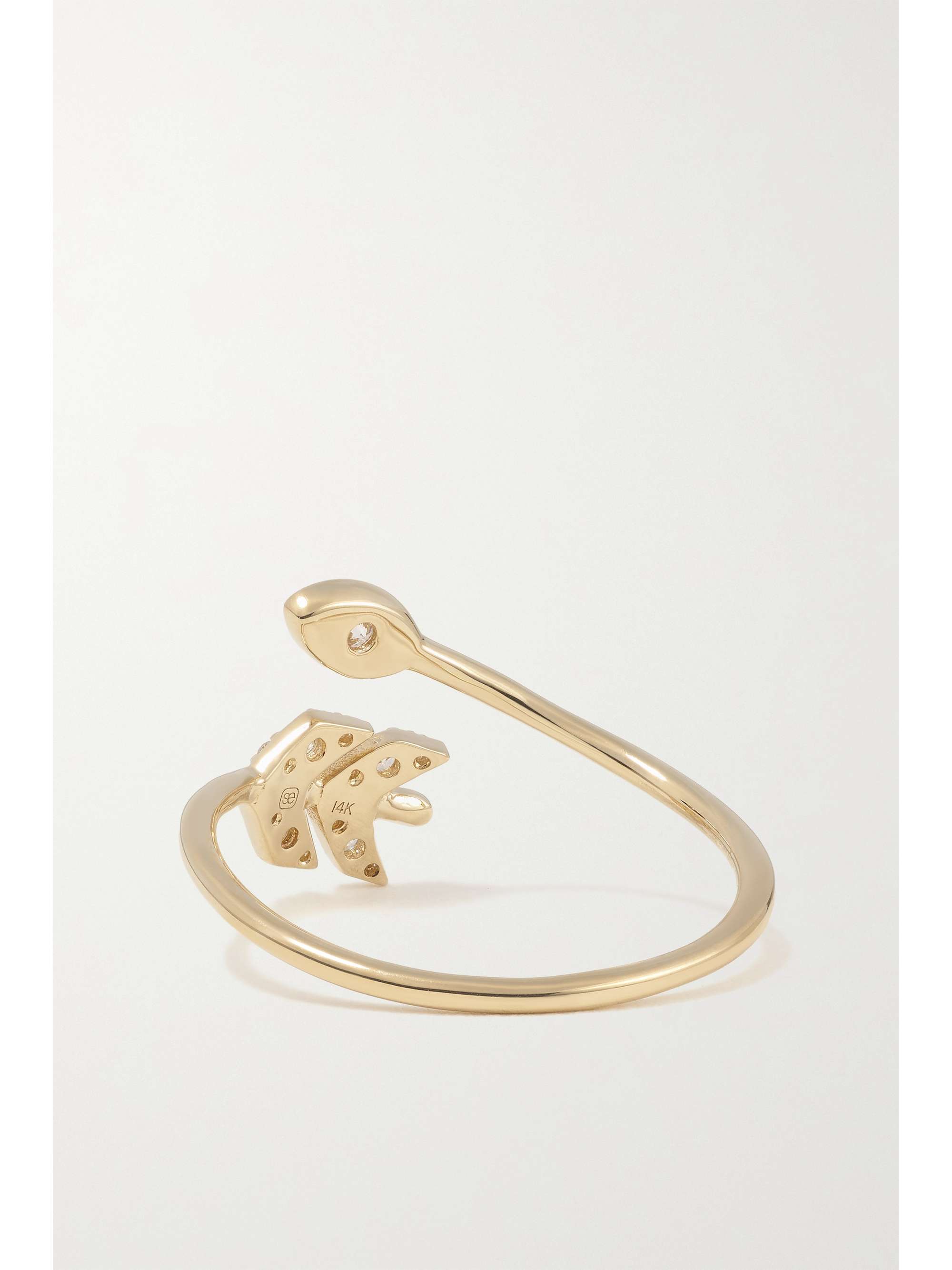 SYDNEY EVAN Evil Eye Arrow 14-karat gold diamond ring