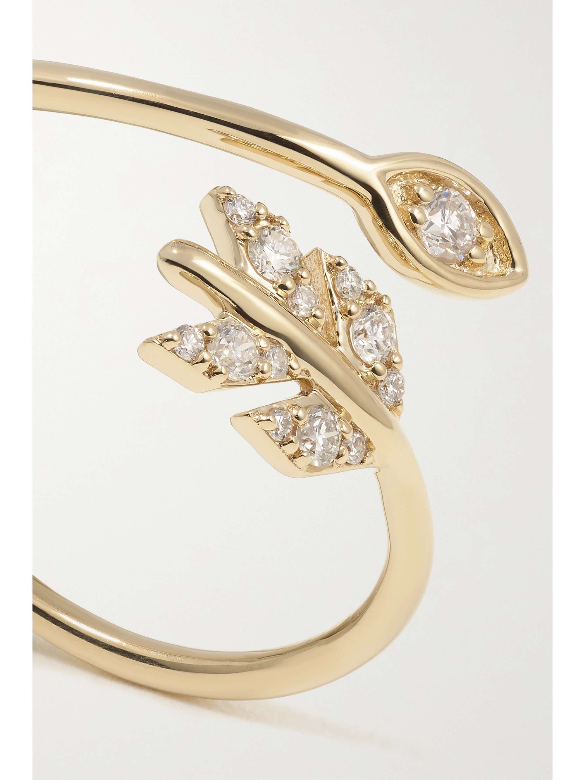 SYDNEY EVAN Evil Eye Arrow 14-karat gold diamond ring