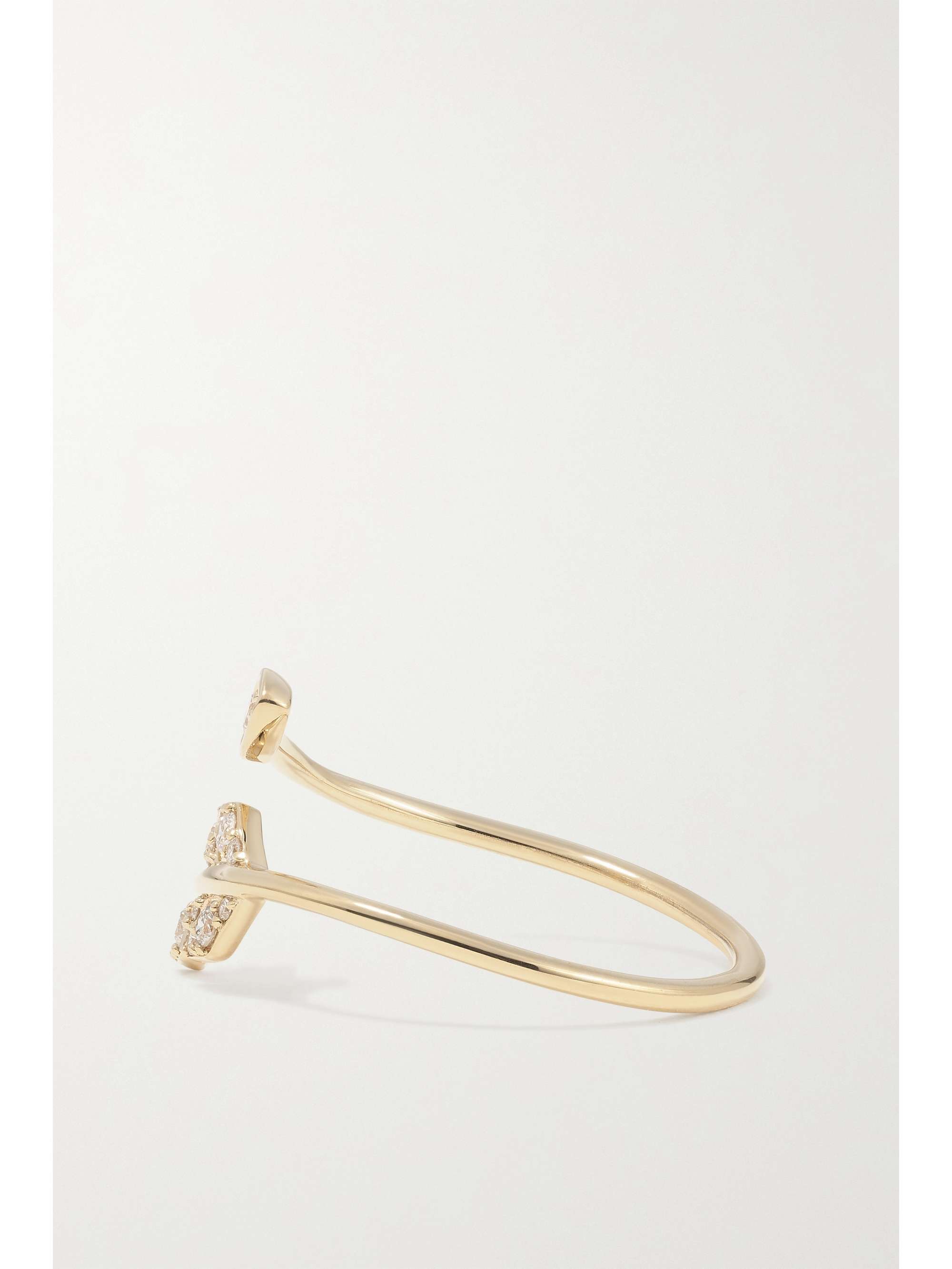 SYDNEY EVAN Evil Eye Arrow 14-karat gold diamond ring