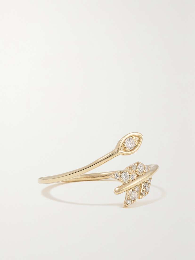 Sydney Evan Evil Eye Arrow 14-karat Gold Diamond Ring