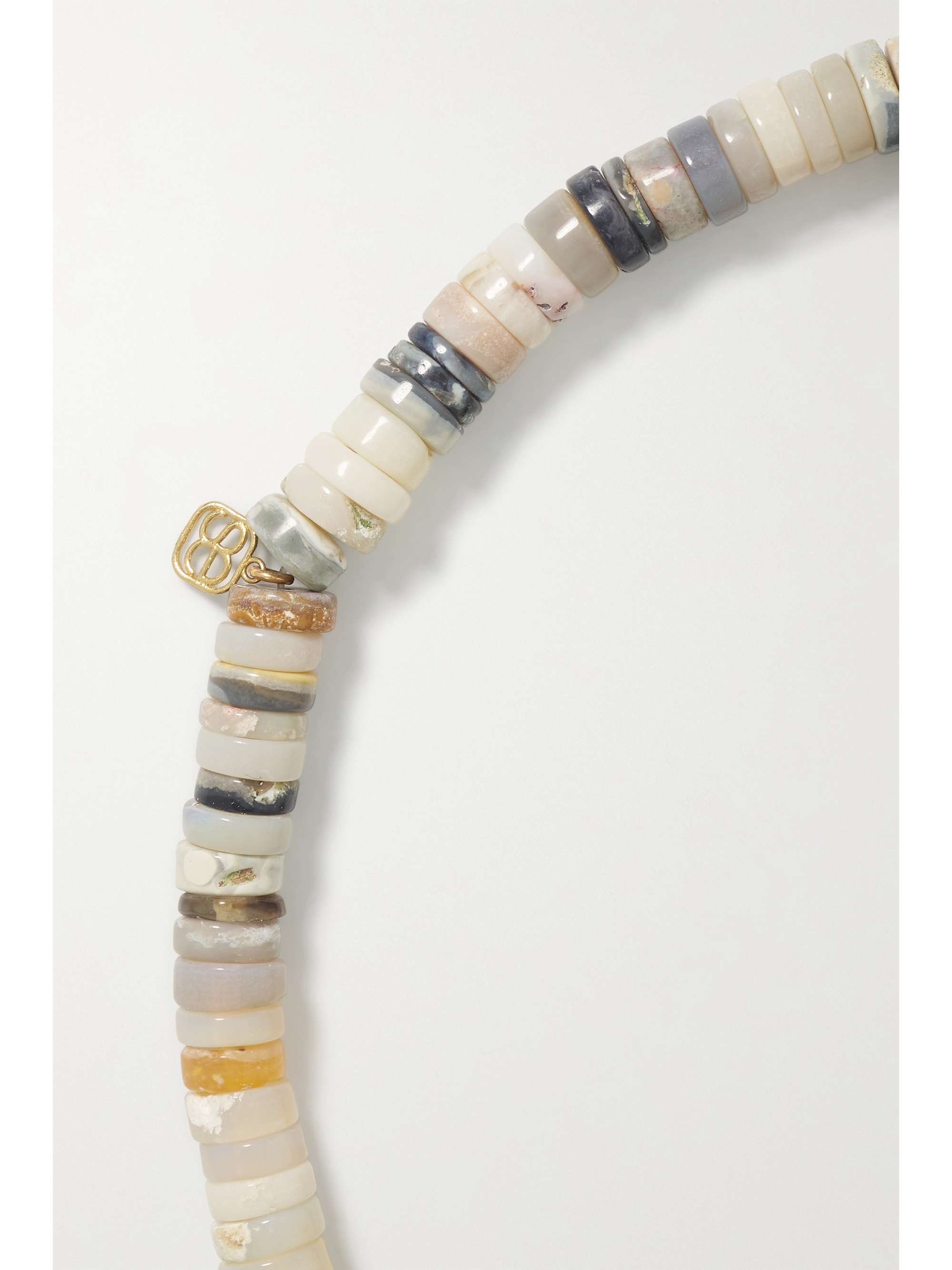 SYDNEY EVAN Mini Heart 14-karat gold, opal and diamond bracelet