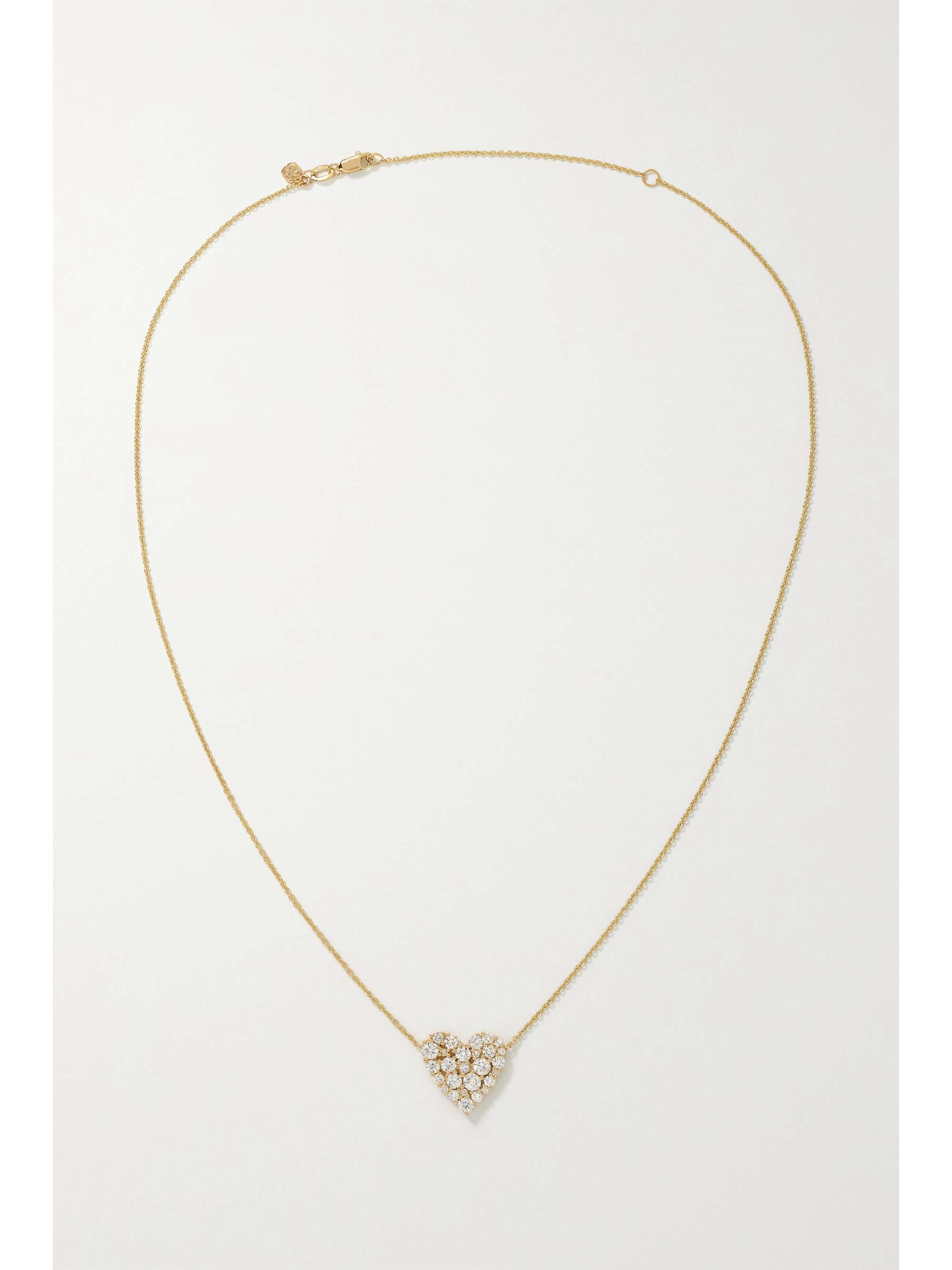 SYDNEY EVAN Cocktail Heart 14-karat gold diamond necklace