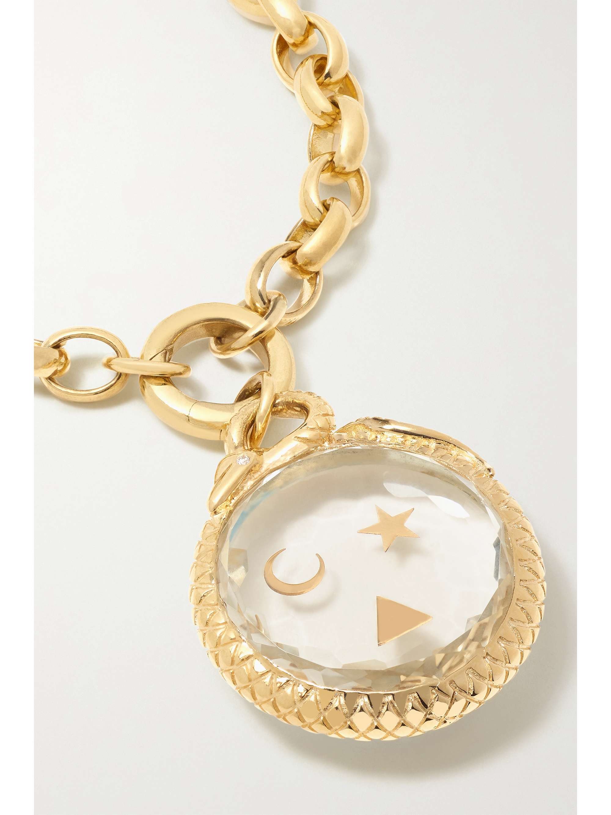 FOUNDRAE Wholeness 18-karat gold, quartz and diamond necklace