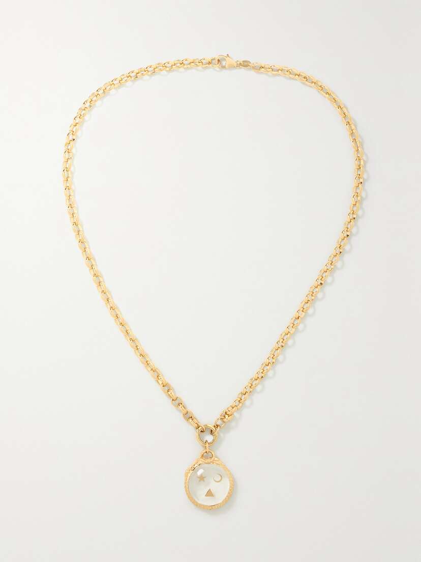 Foundrae Wholeness 18-karat Gold, Quartz And Diamond Necklace
