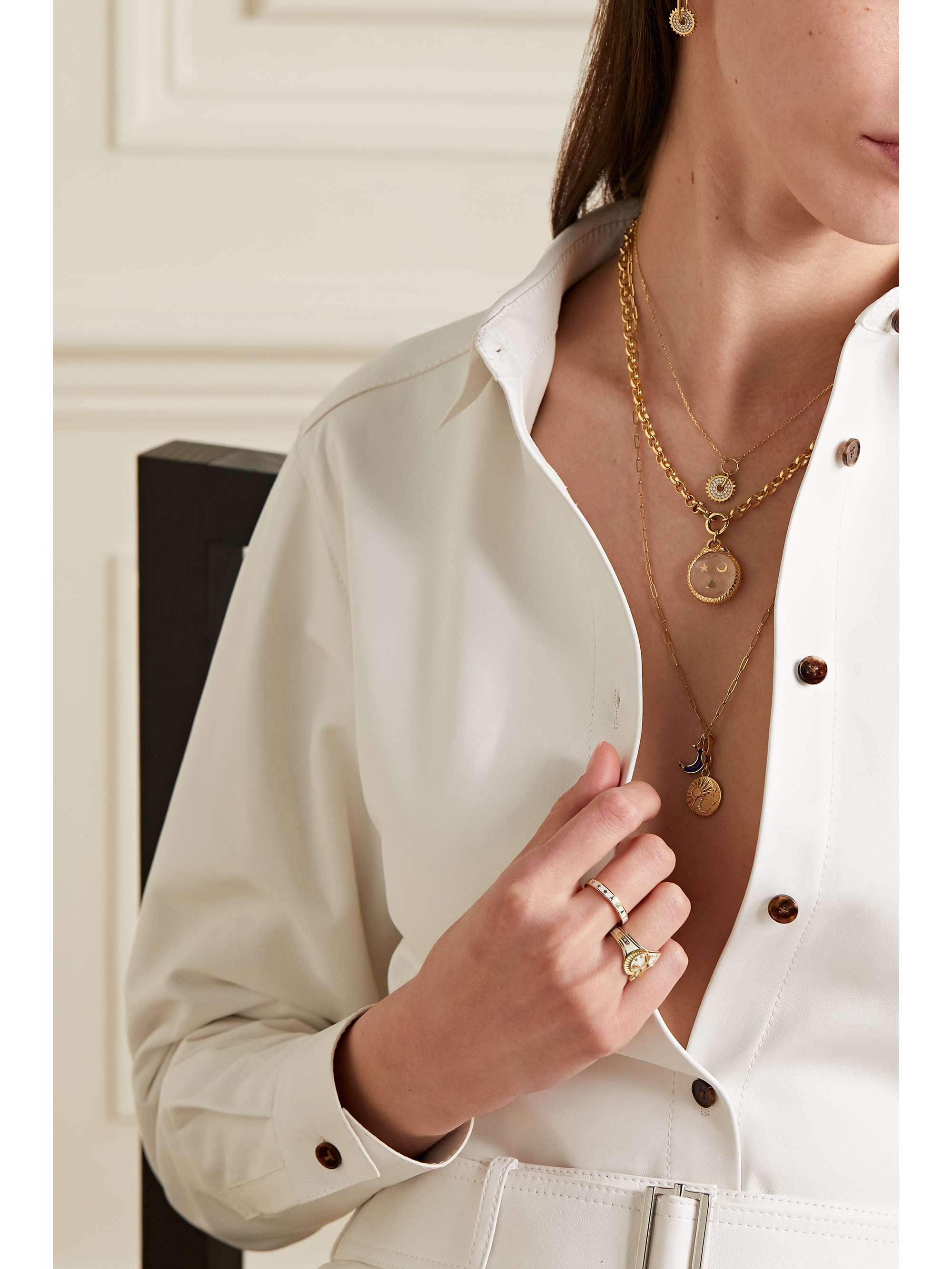 FOUNDRAE 18-karat gold diamond necklace