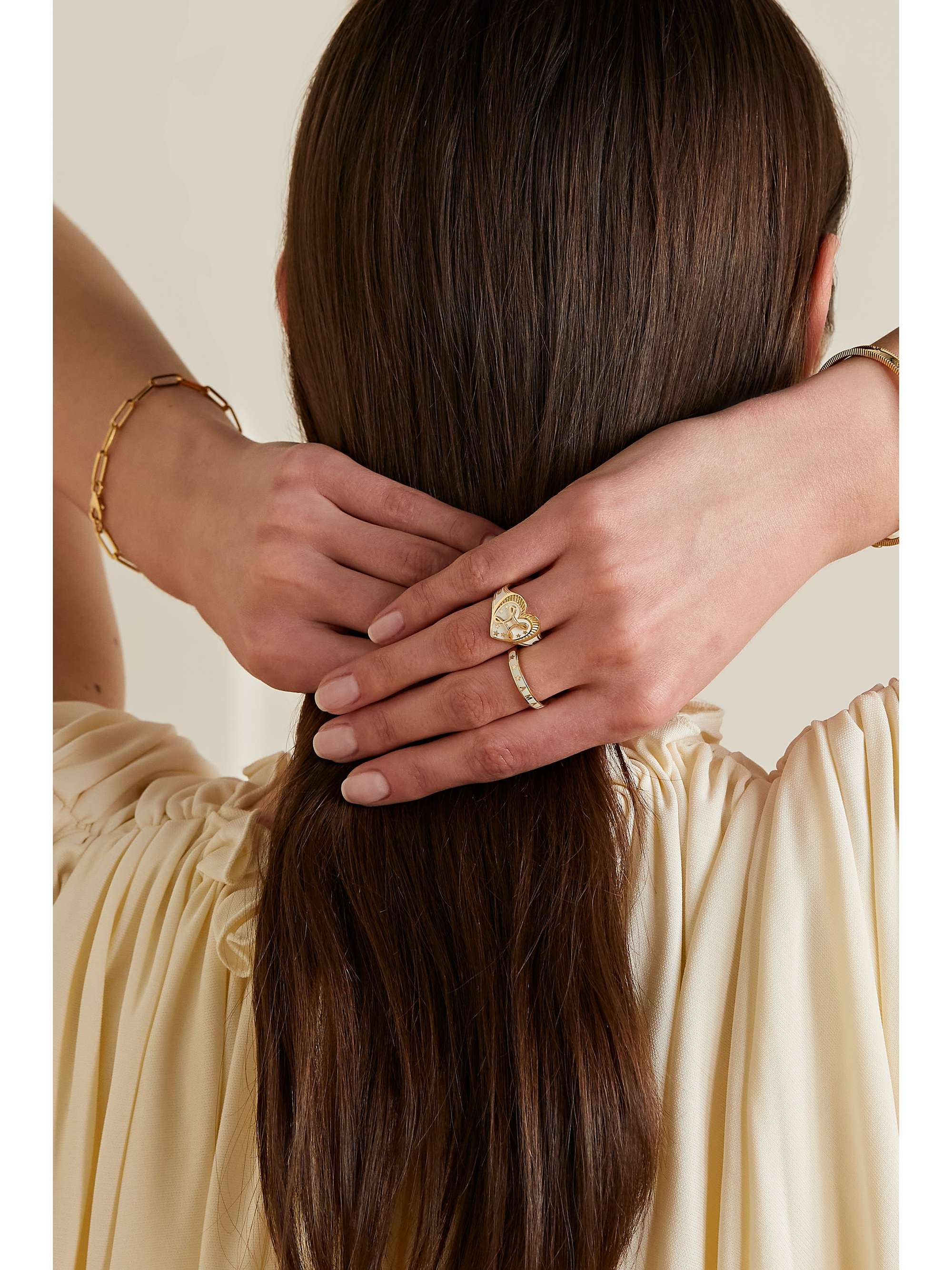 FOUNDRAE True Love 18-karat gold enamel ring