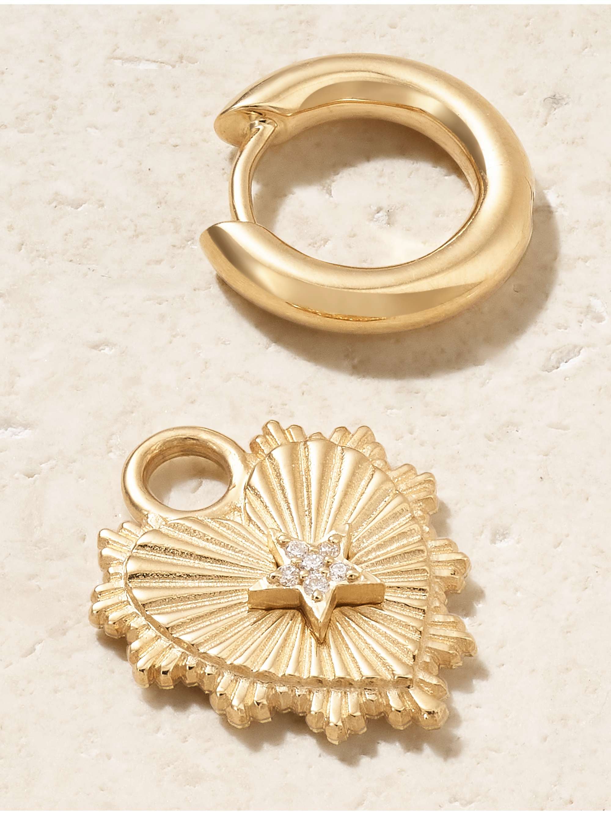 FOUNDRAE 18K 黄金钻石单只耳环