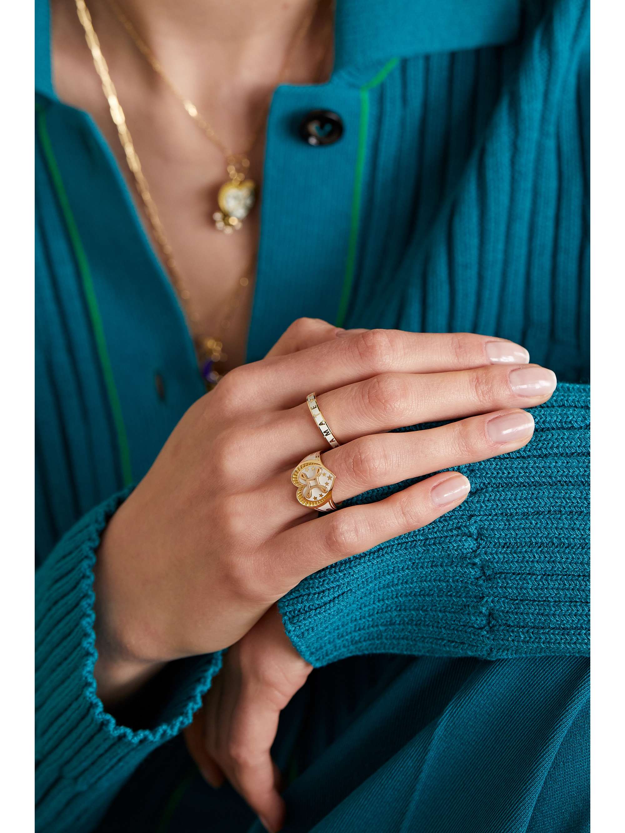 FOUNDRAE Amate 18-karat gold enamel ring
