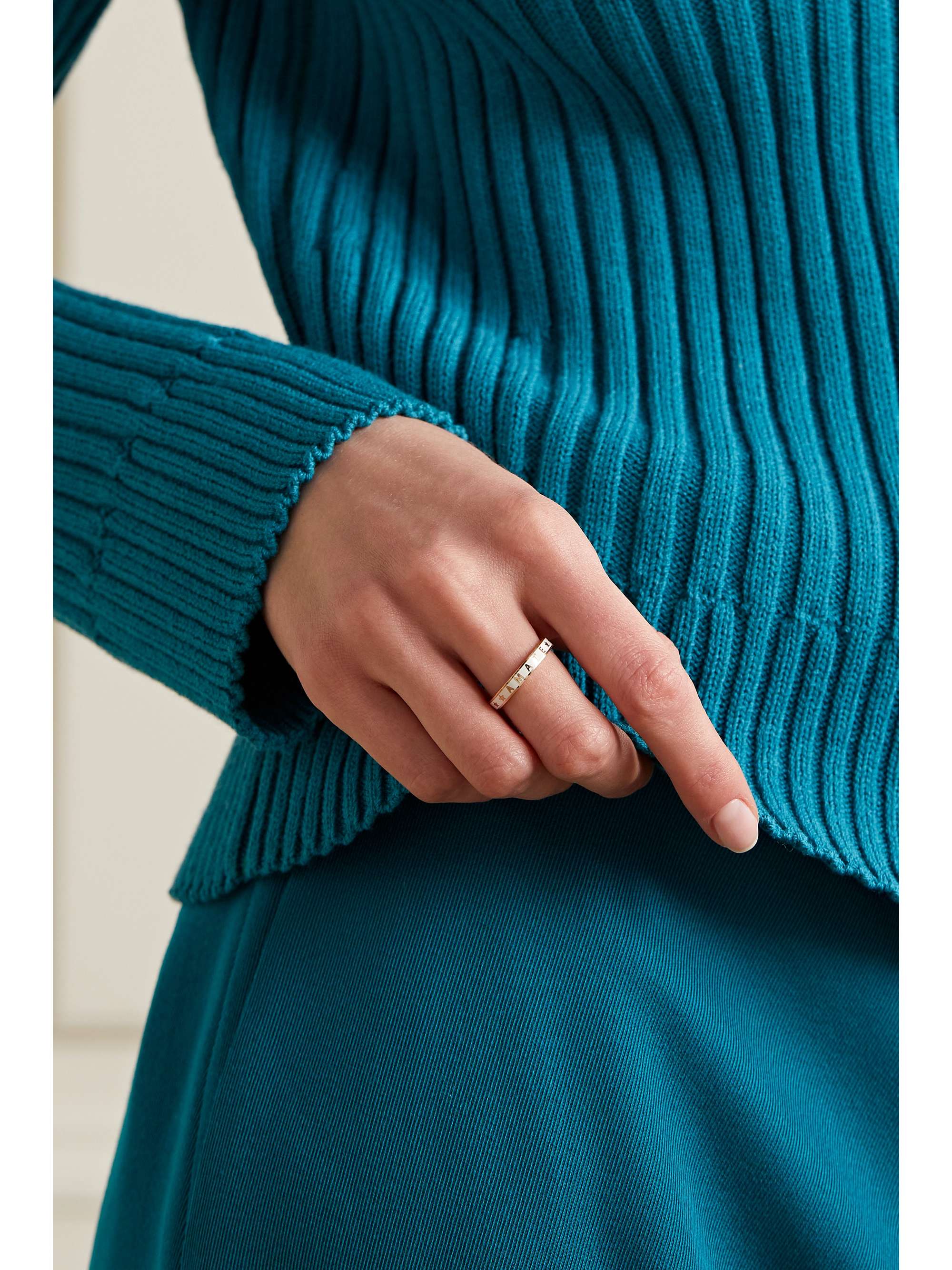FOUNDRAE Amate 18-karat gold enamel ring