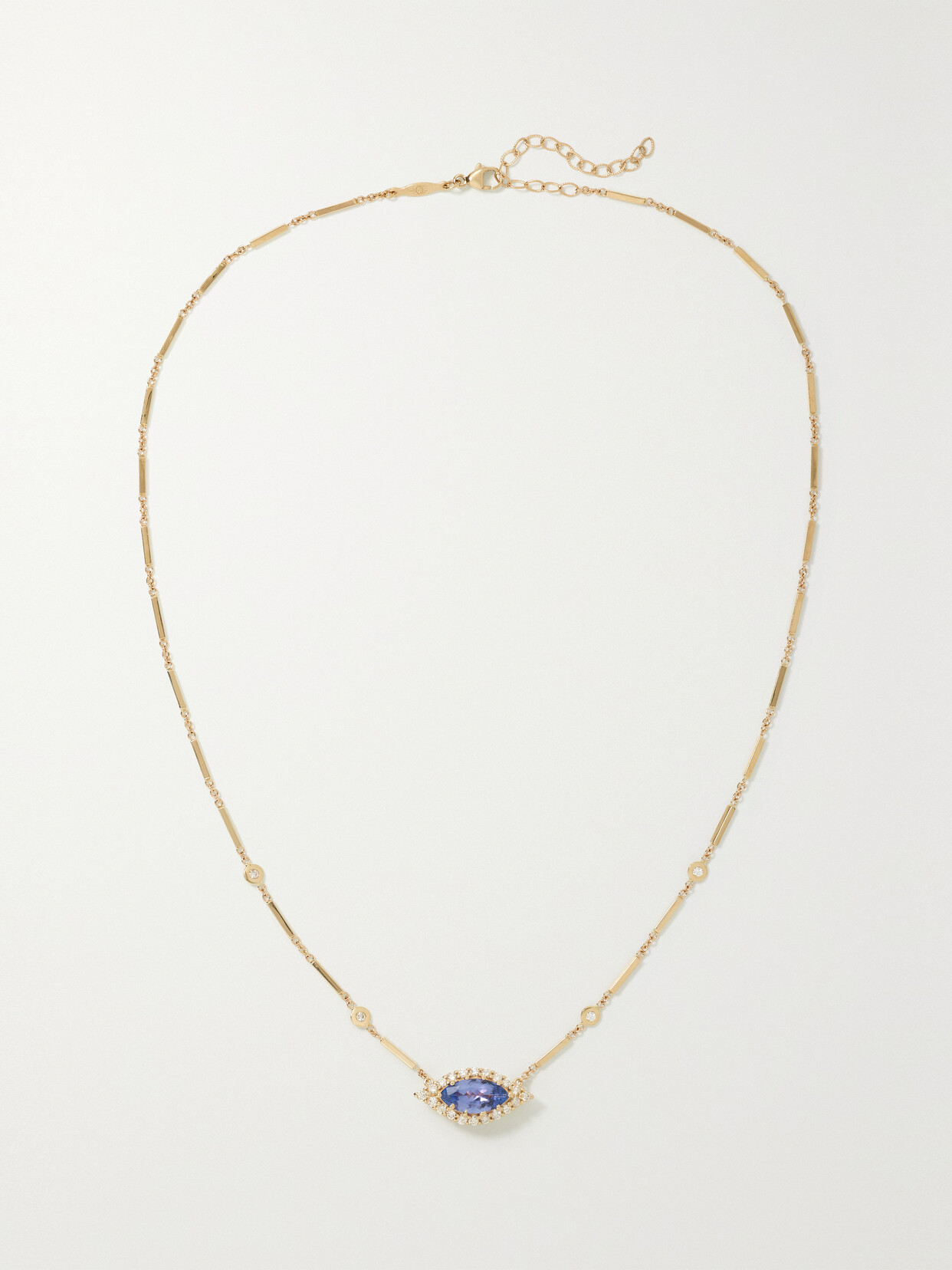Jacquie Aiche 14-karat Gold, Diamond And Tanzanite Necklace - One size