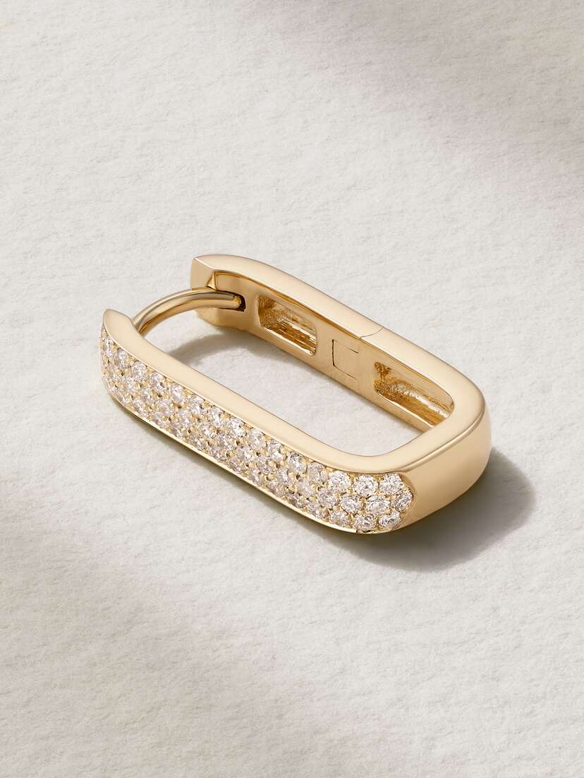 Jacquie Aiche Mini 14-karat Gold Diamond Single Hoop Earring