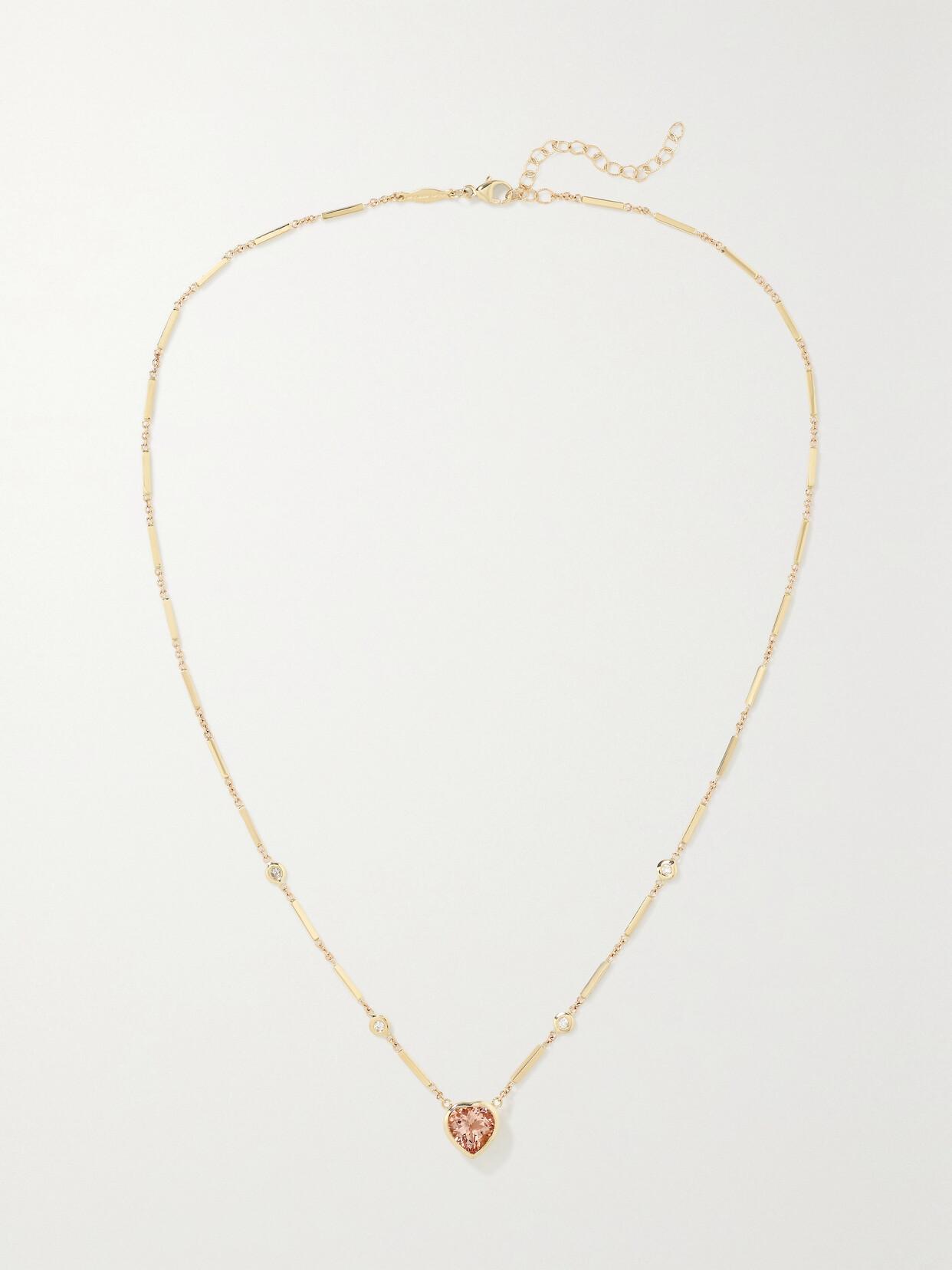 Jacquie Aiche - 14-karat Gold, Morganite And Diamond Necklace - one size 22 Awaiting product image