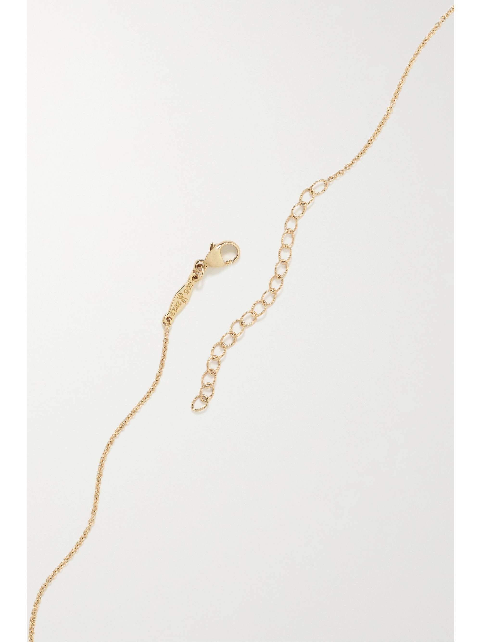 JACQUIE AICHE 14-karat gold, emerald and diamond necklace