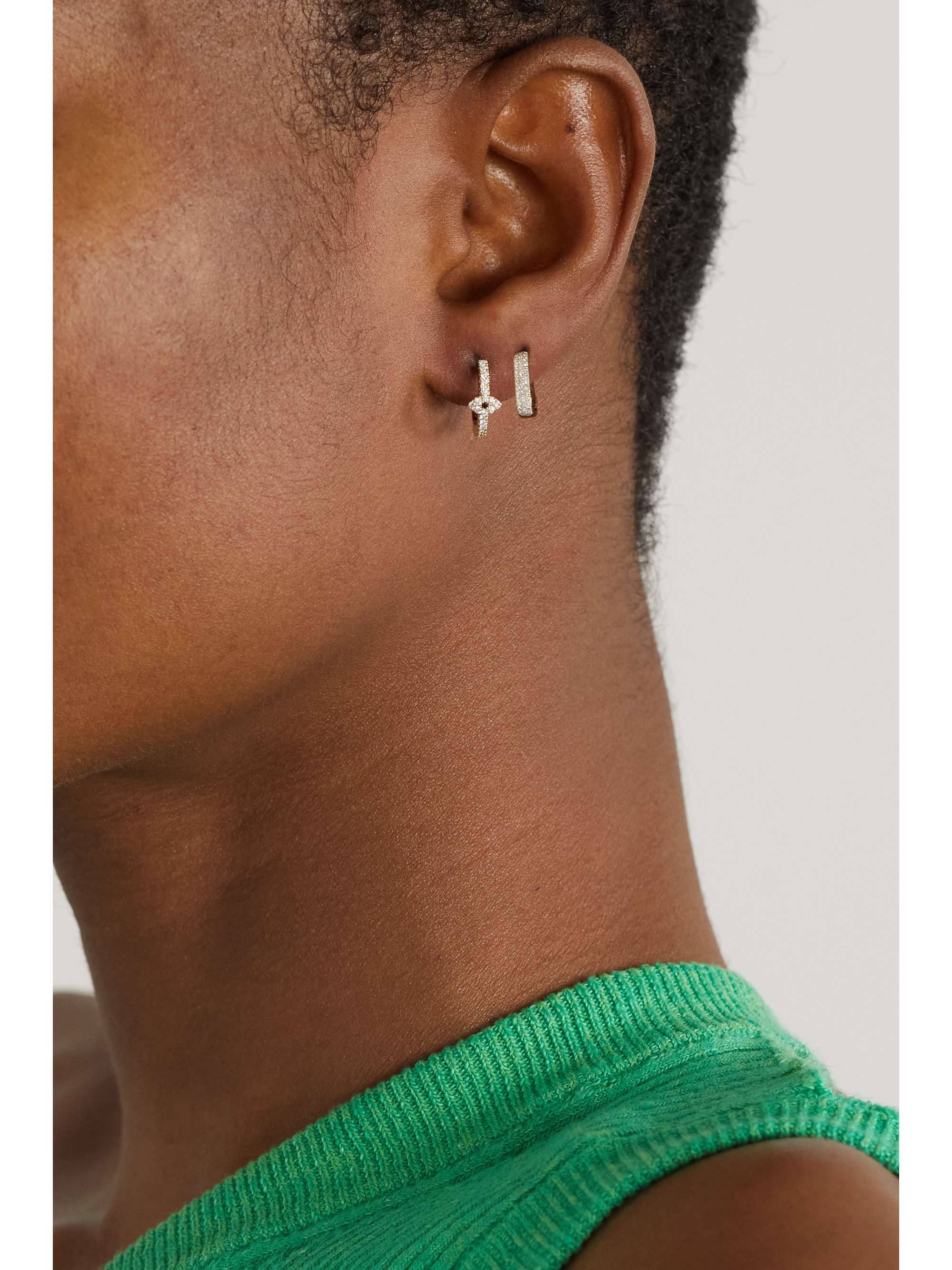 JACQUIE AICHE 14-karat gold diamond single hoop earring