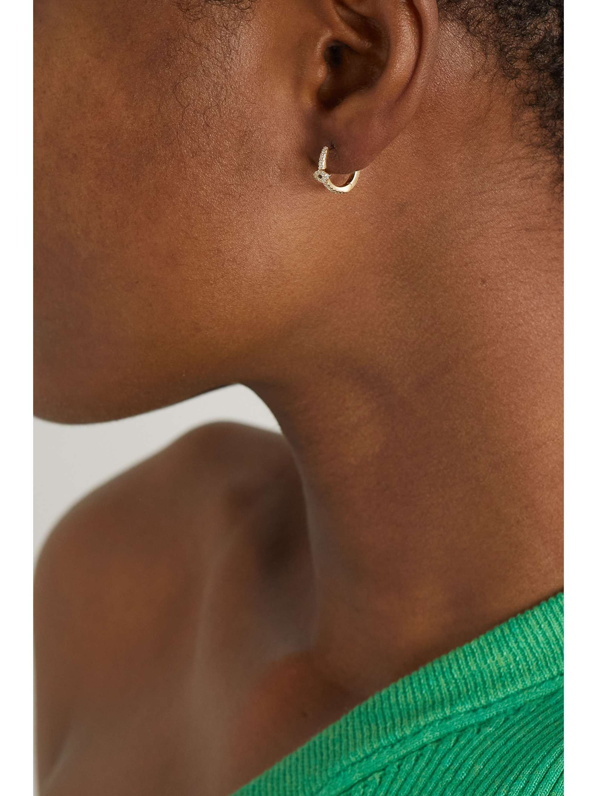 JACQUIE AICHE 14-karat gold diamond single hoop earring
