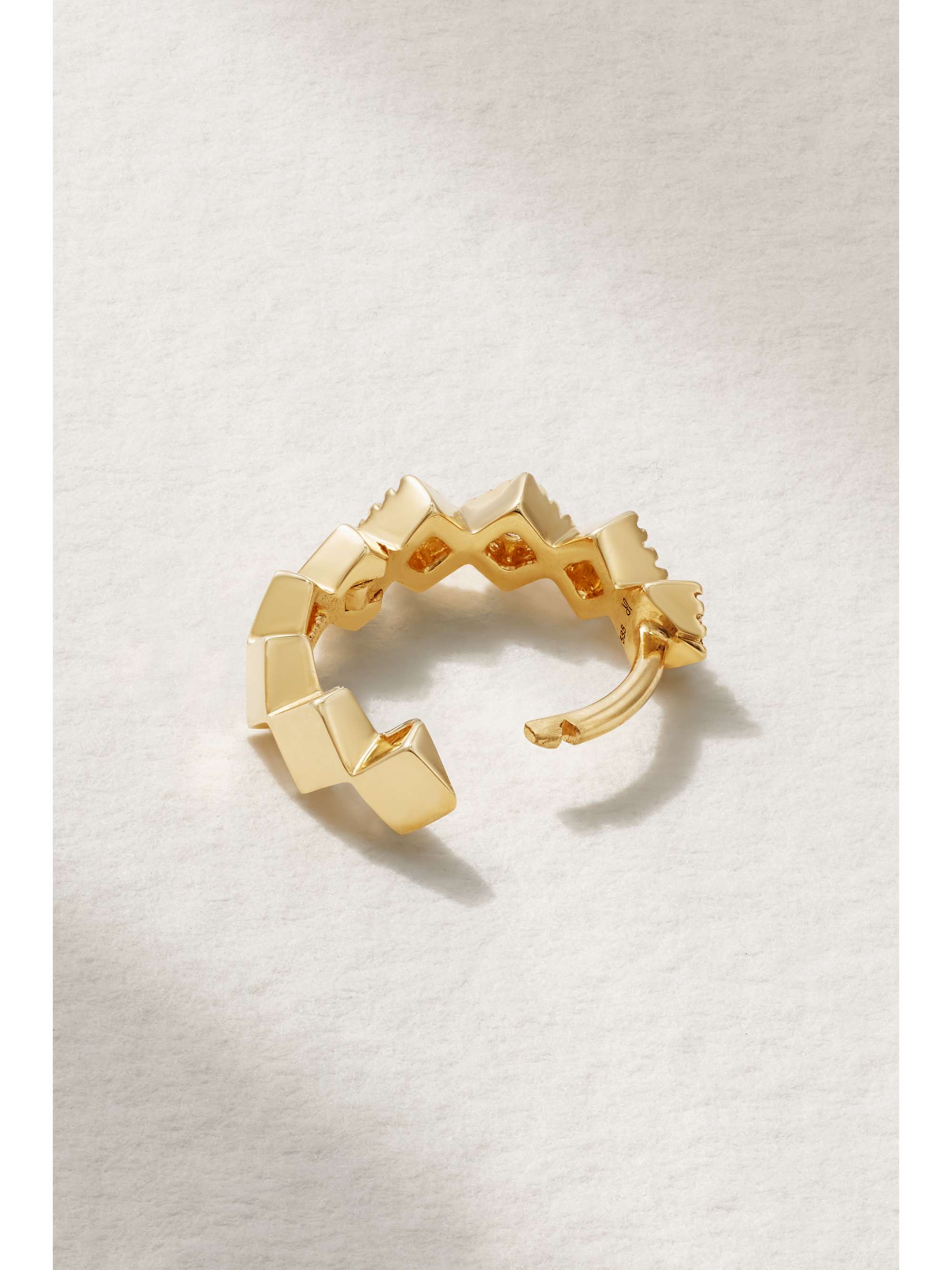 JACQUIE AICHE 14-karat gold diamond single hoop earring