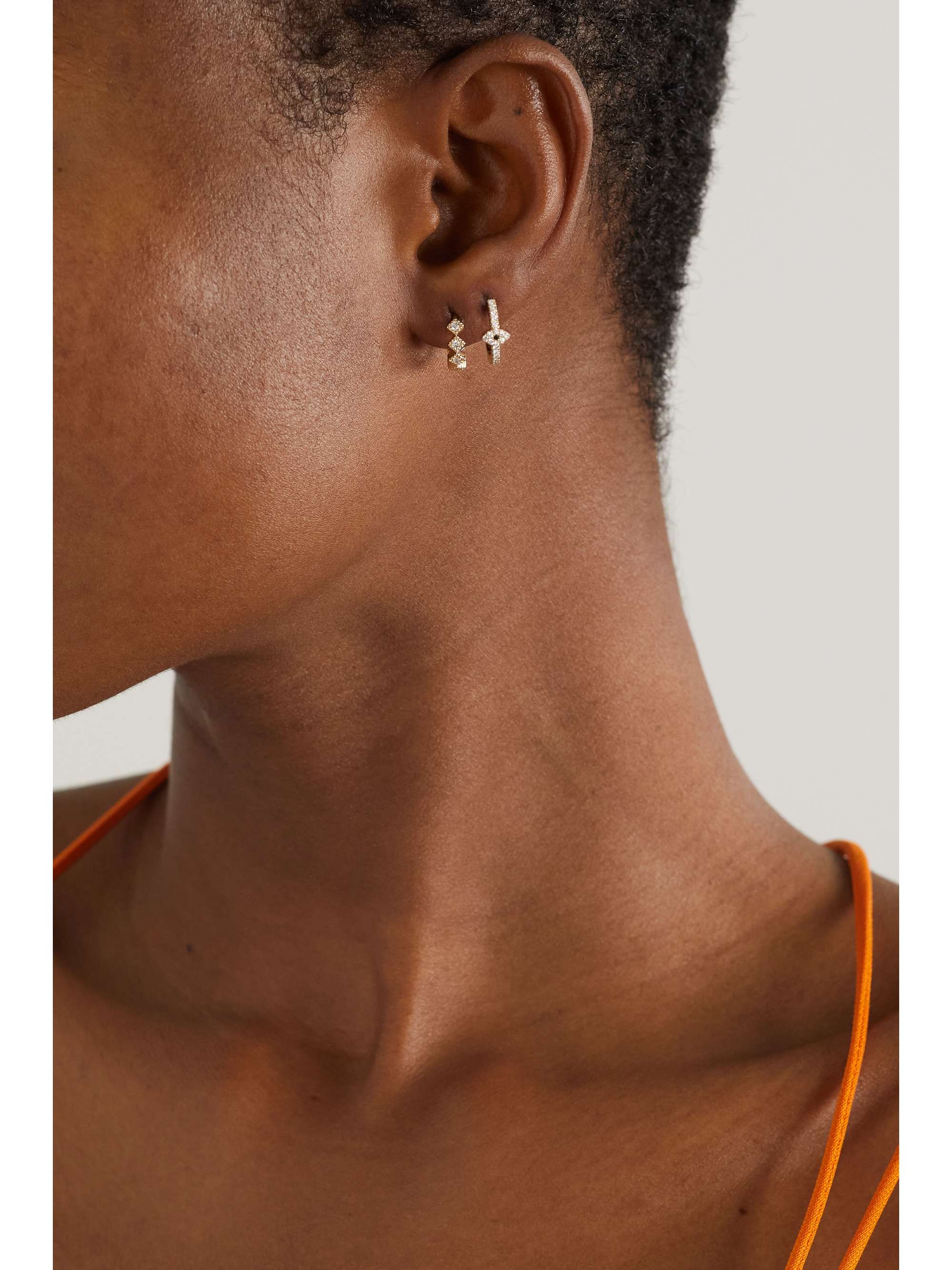 JACQUIE AICHE 14-karat gold diamond single hoop earring