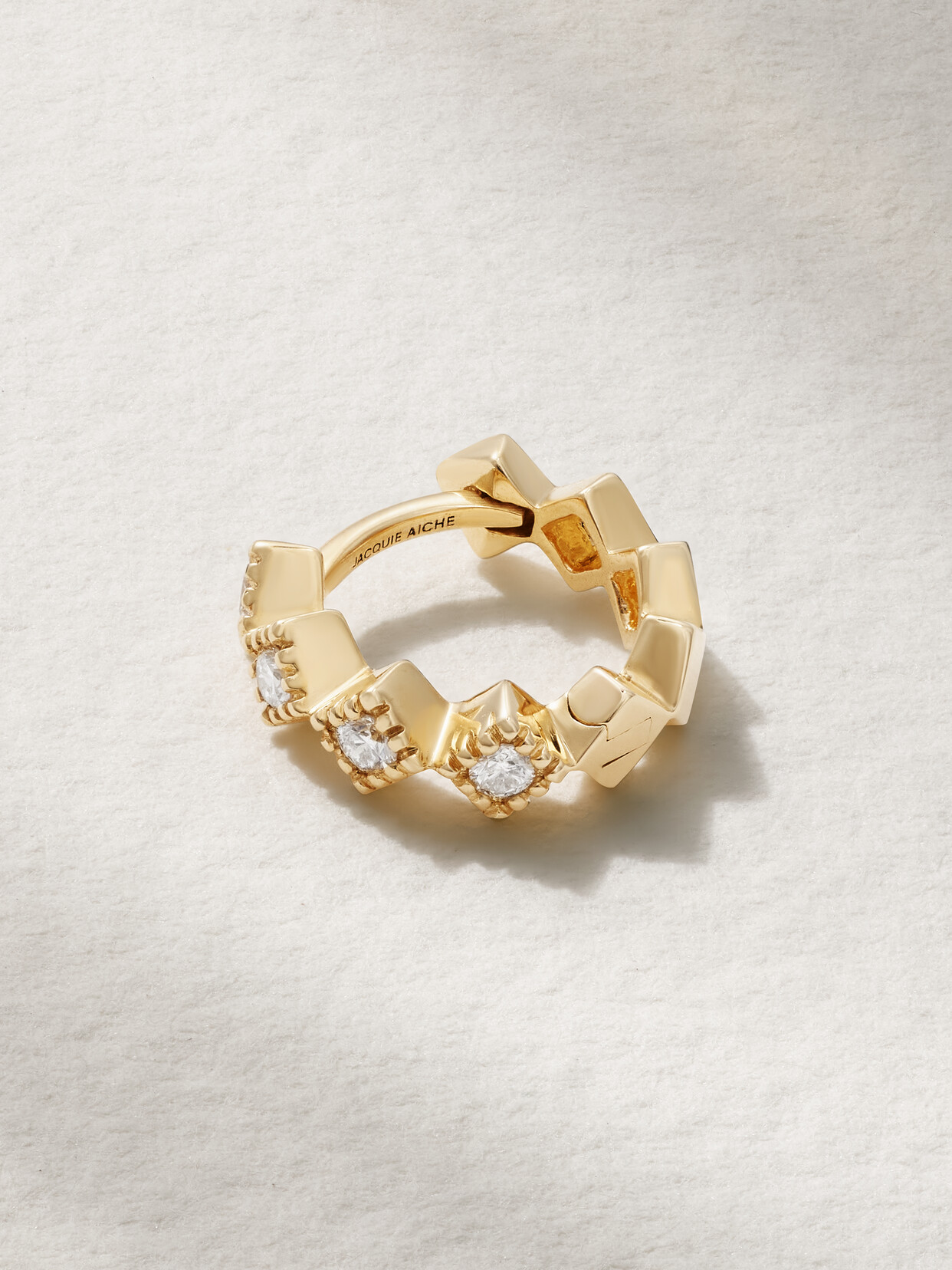 Jacquie Aiche - 14-karat Gold Diamond Single Hoop Earring - One size