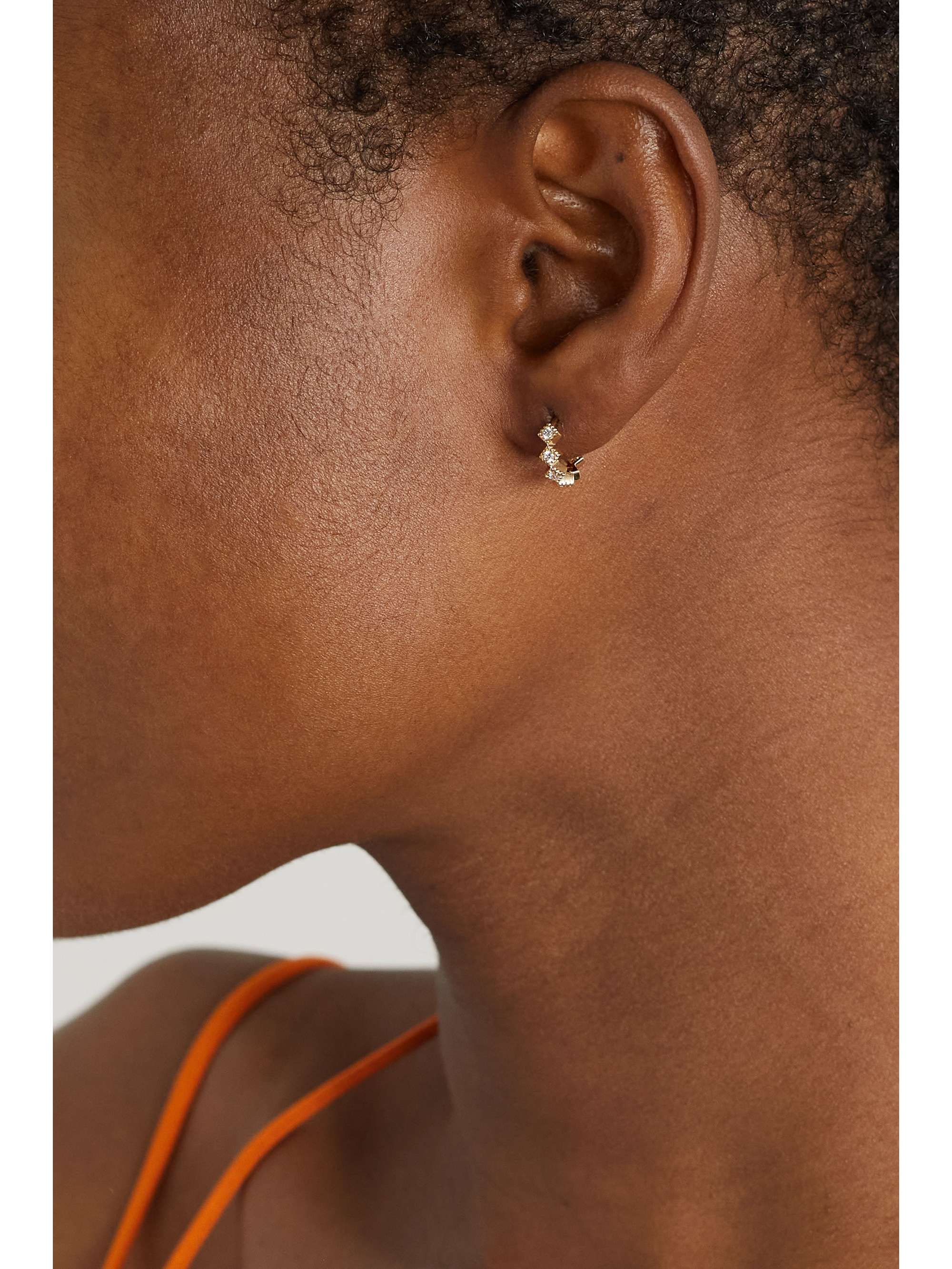 JACQUIE AICHE 14-karat gold diamond single hoop earring