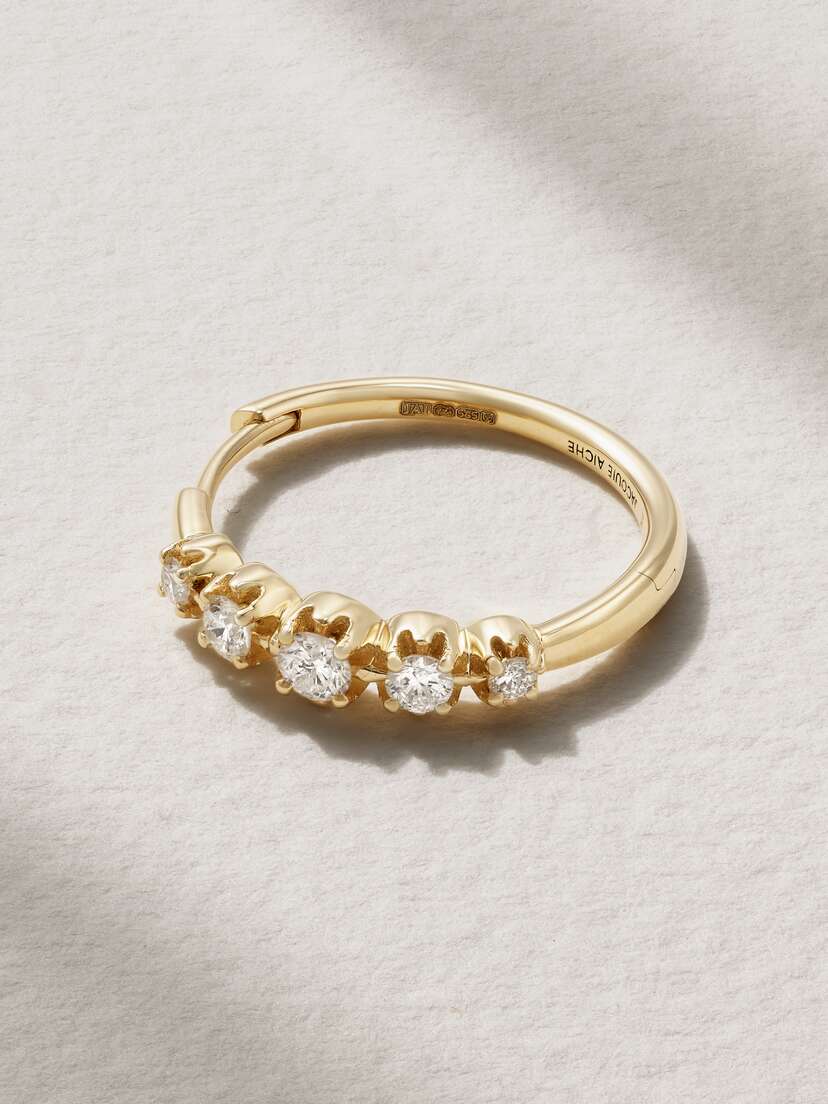 Jacquie Aiche Sophia 14-karat Diamond Single Hoop Earring - One size