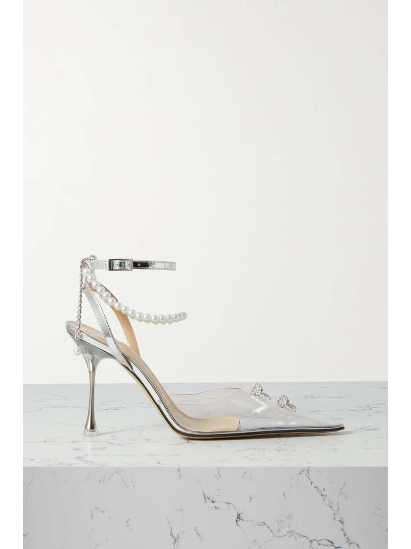 Mach & Mach Matilda Embellished Pvc And Mirrored-leather Pumps