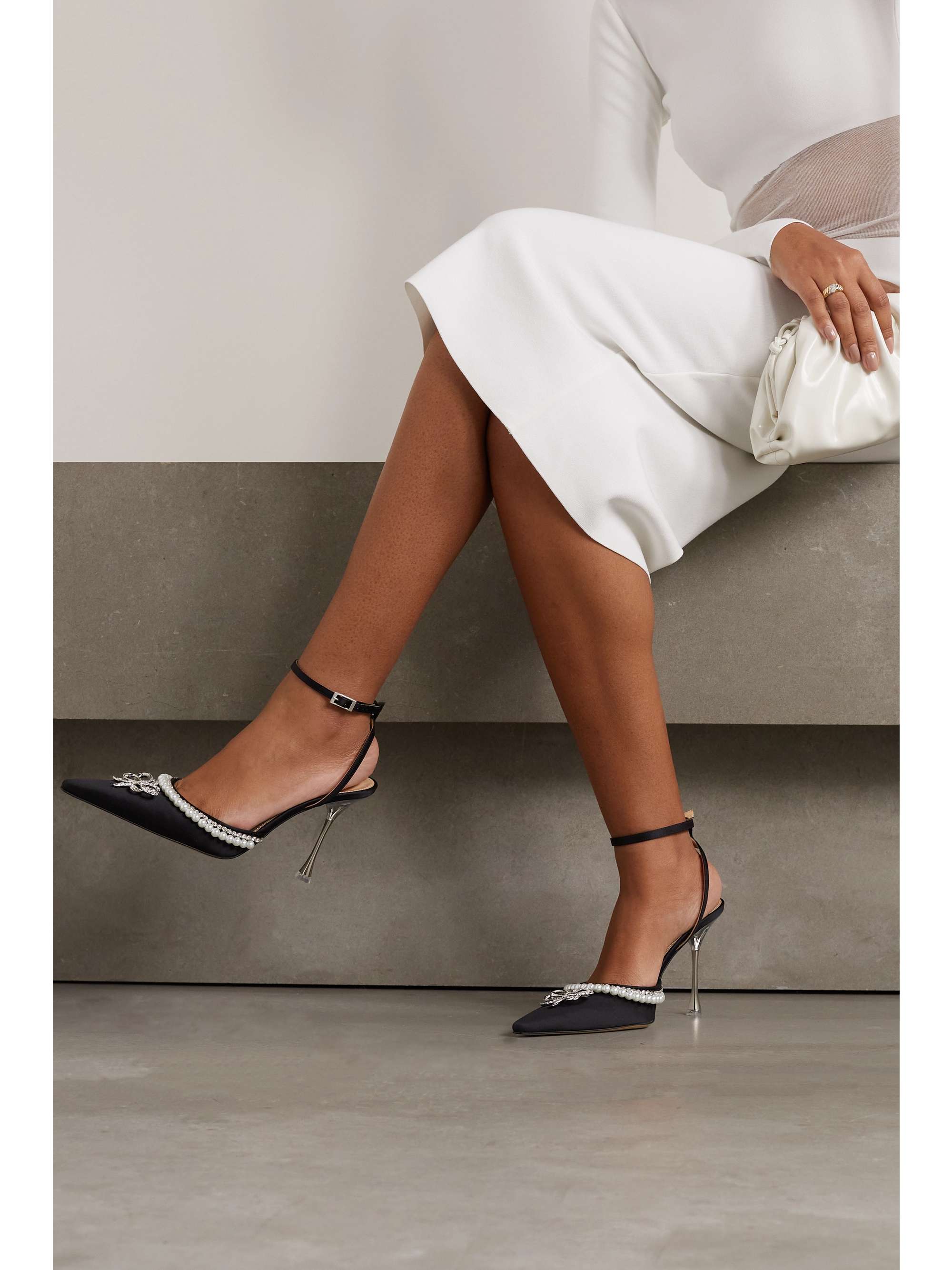 mach and mach satin pumps