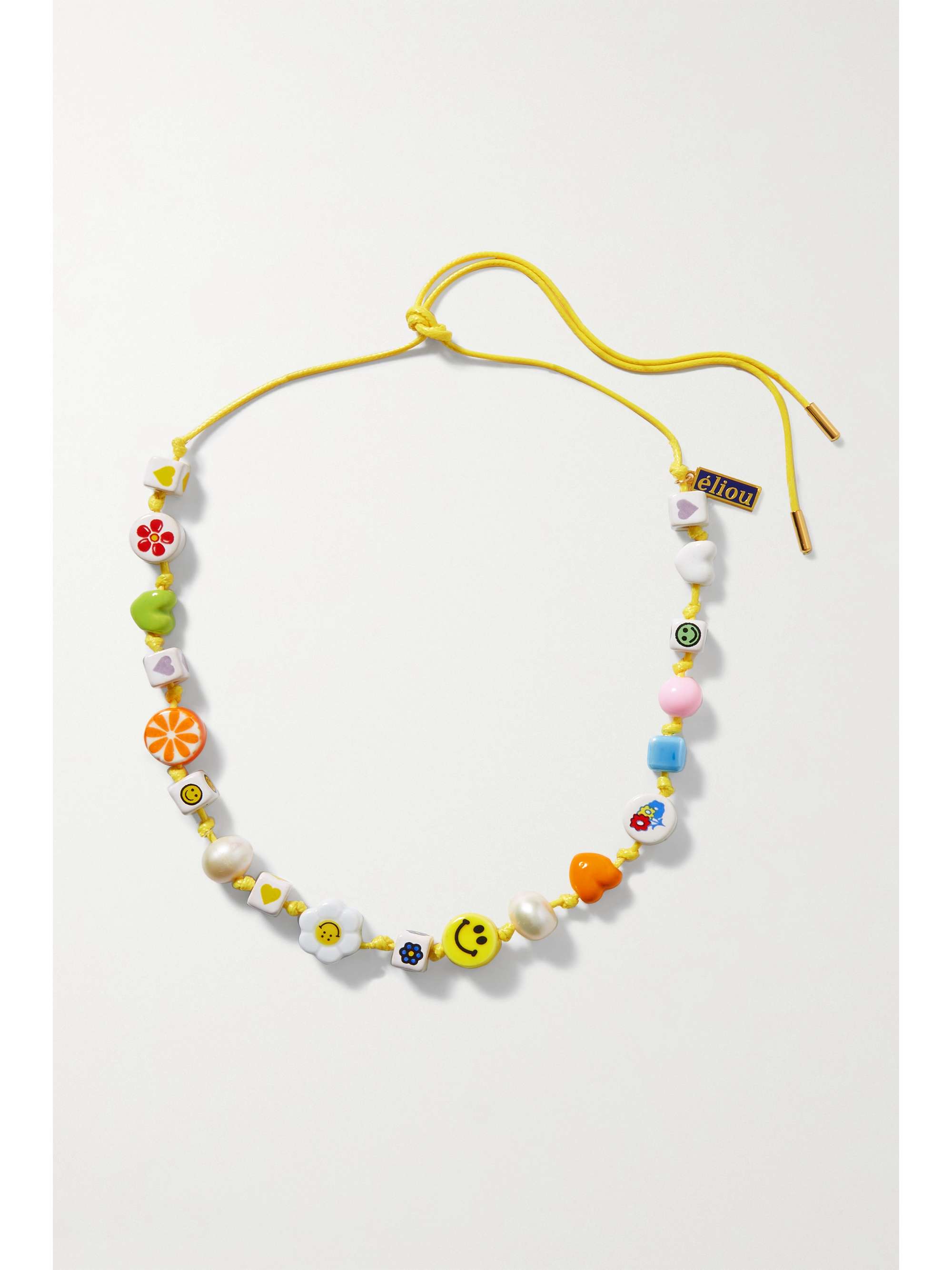 gold-tone, bead and pearl necklace 