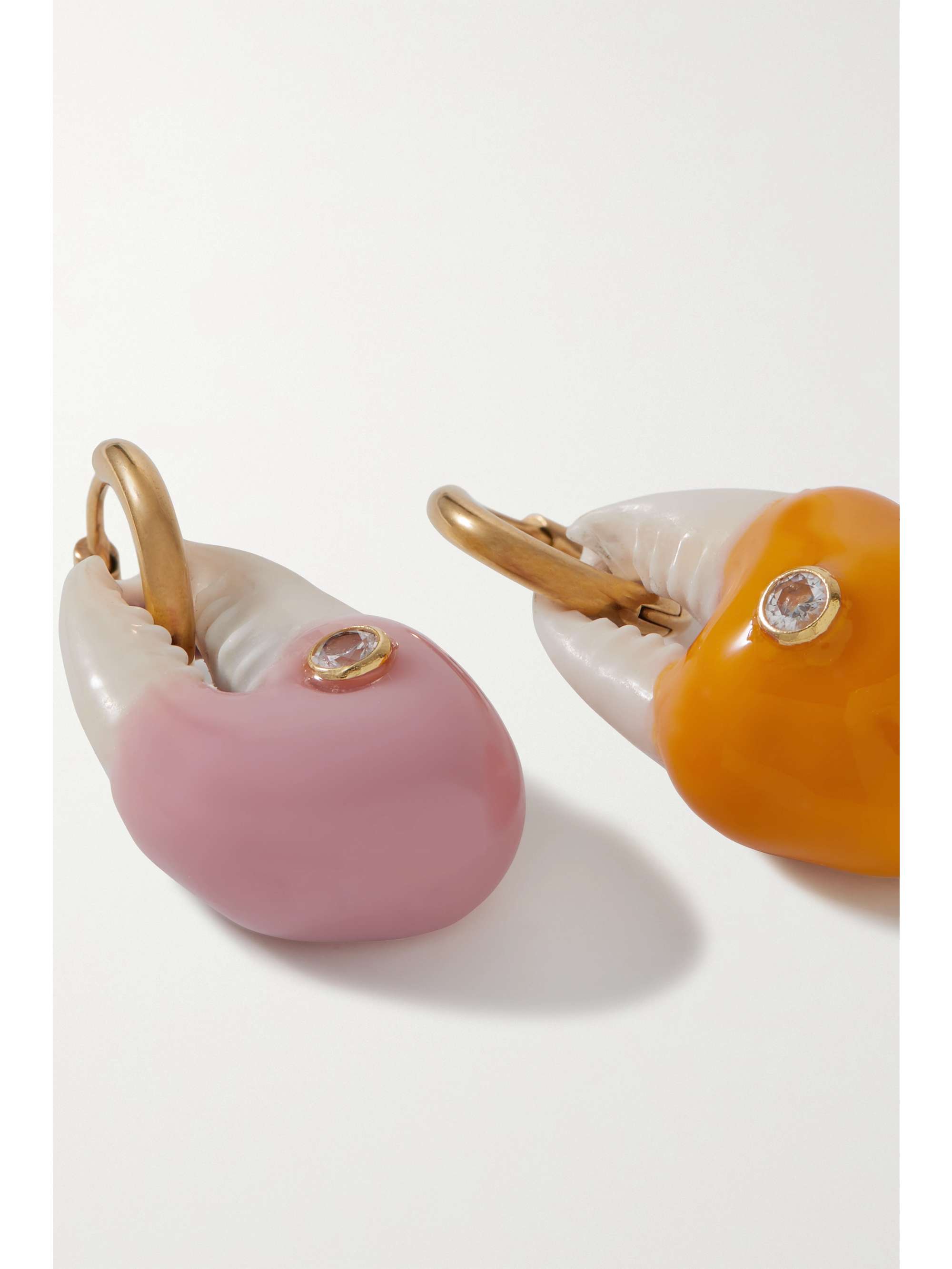 ÉLIOU Frances gold-plated, shell and cubic zirconia earrings