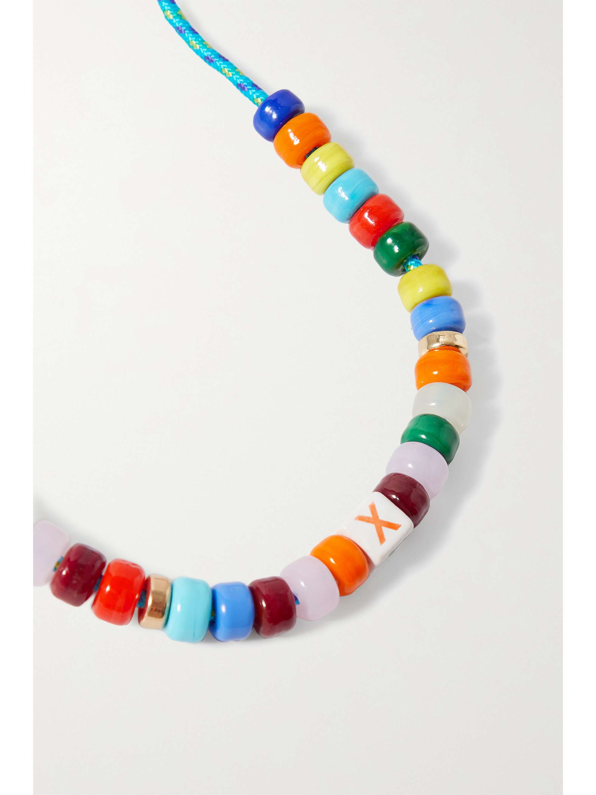 ÉLIOU Buzio cord, bead and gold-plated necklace