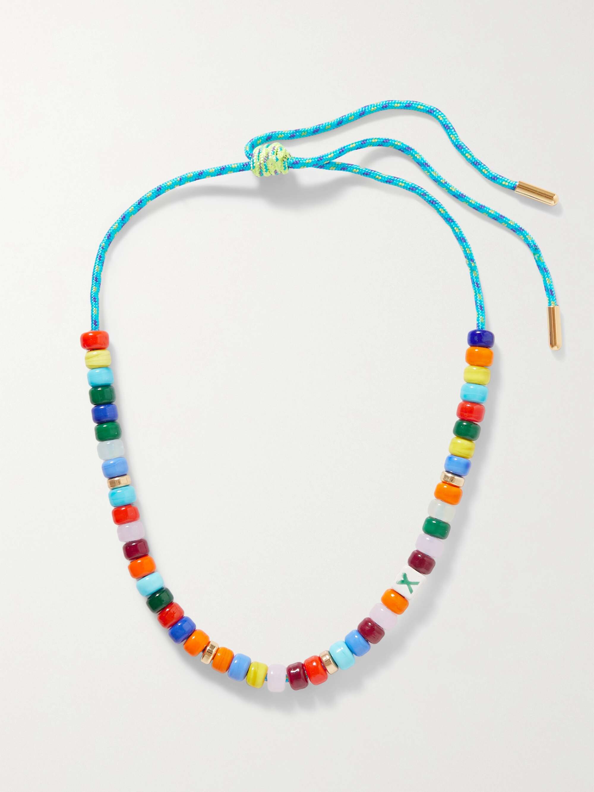 ÉLIOU Buzio cord, bead and gold-plated necklace | NET-A-PORTER