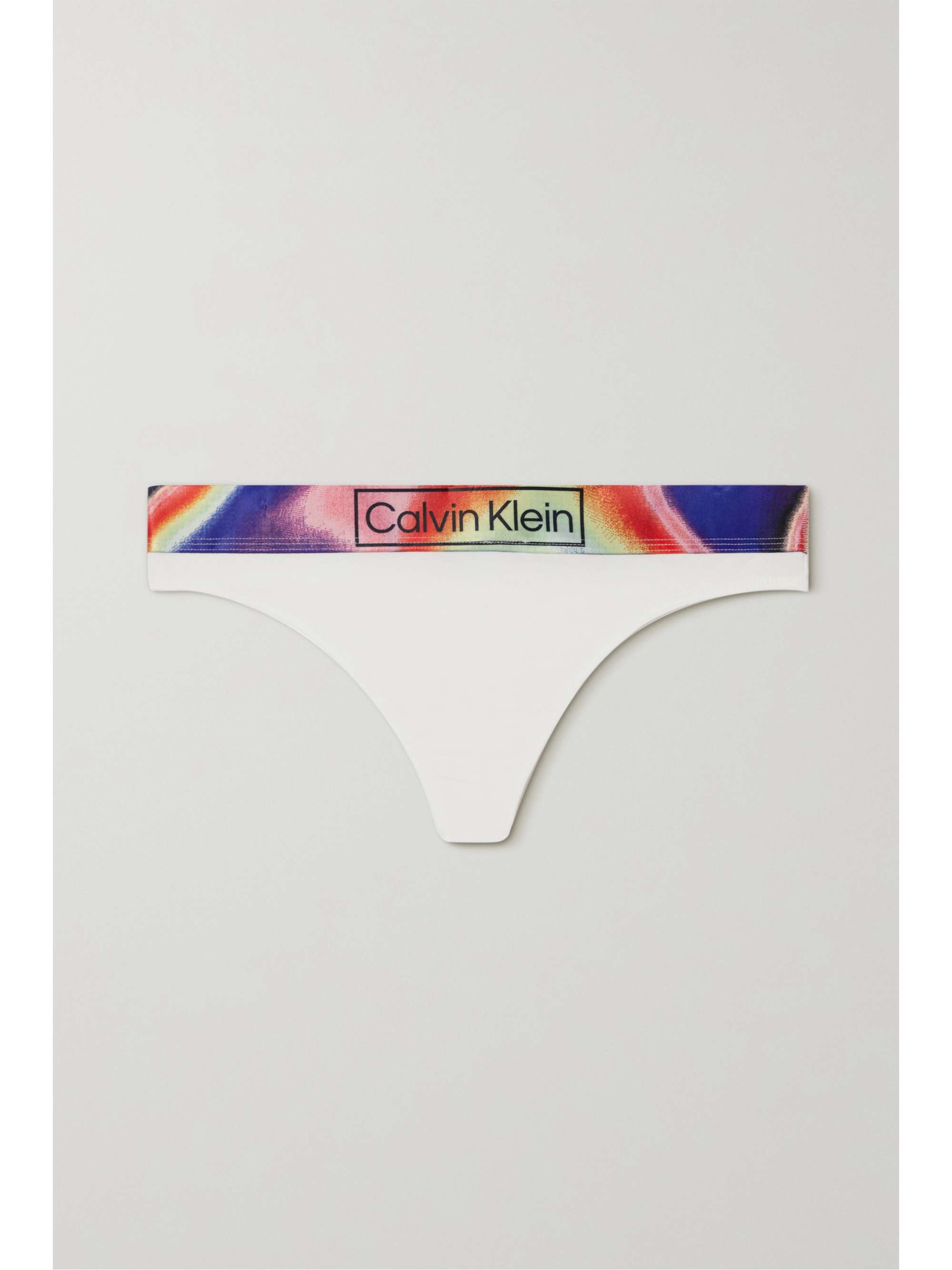 CALVIN KLEIN UNDERWEAR Reimagined Heritage Pride printed stretch-cotton  jersey thong | NET-A-PORTER