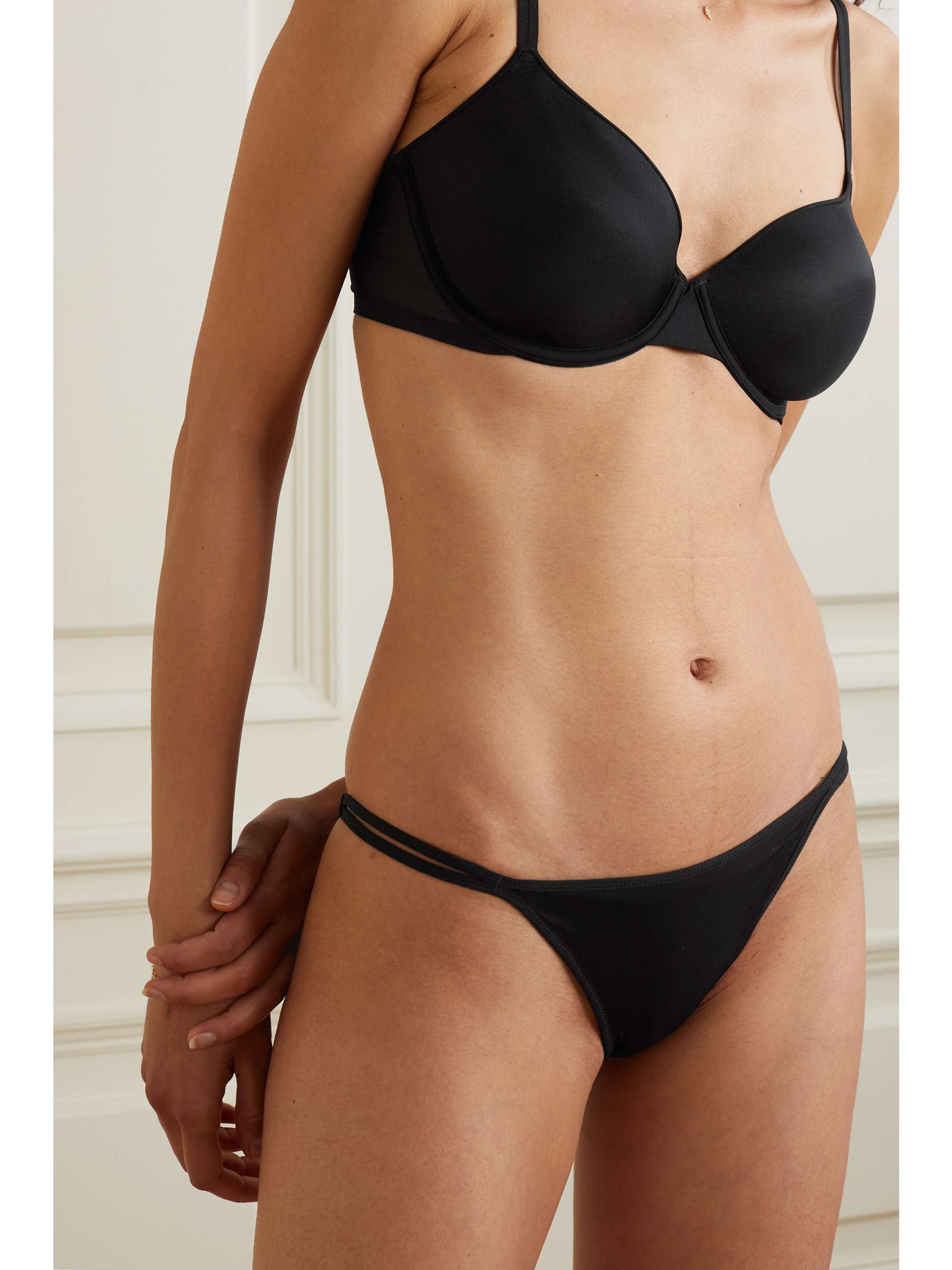 Black Sheer Marquisette stretch-tulle briefs | CALVIN KLEIN UNDERWEAR |  NET-A-PORTER